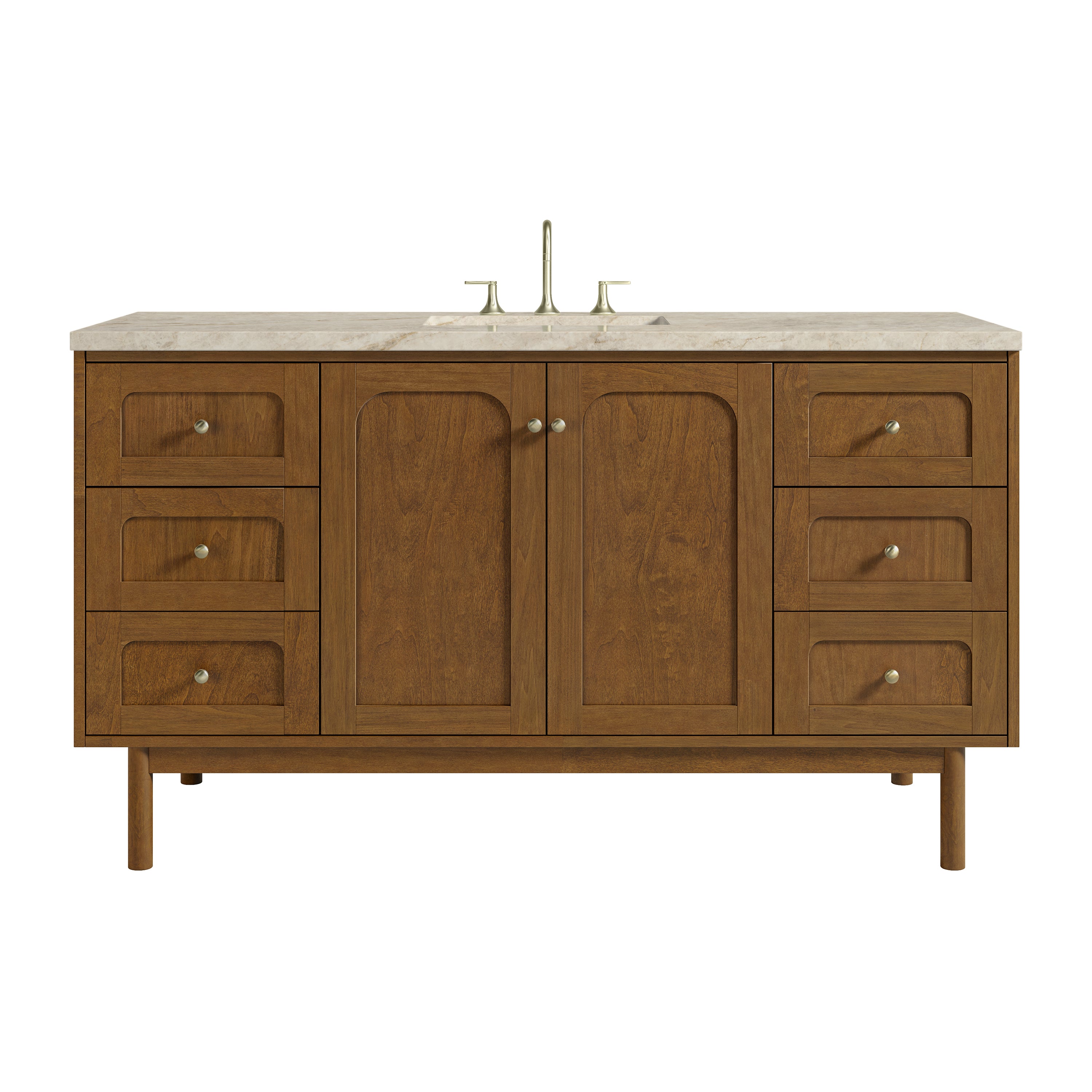 James Martin Laurent 60" Single Vanity in Honey Oak with 3cm Countertop and FreePower Wireless Charger