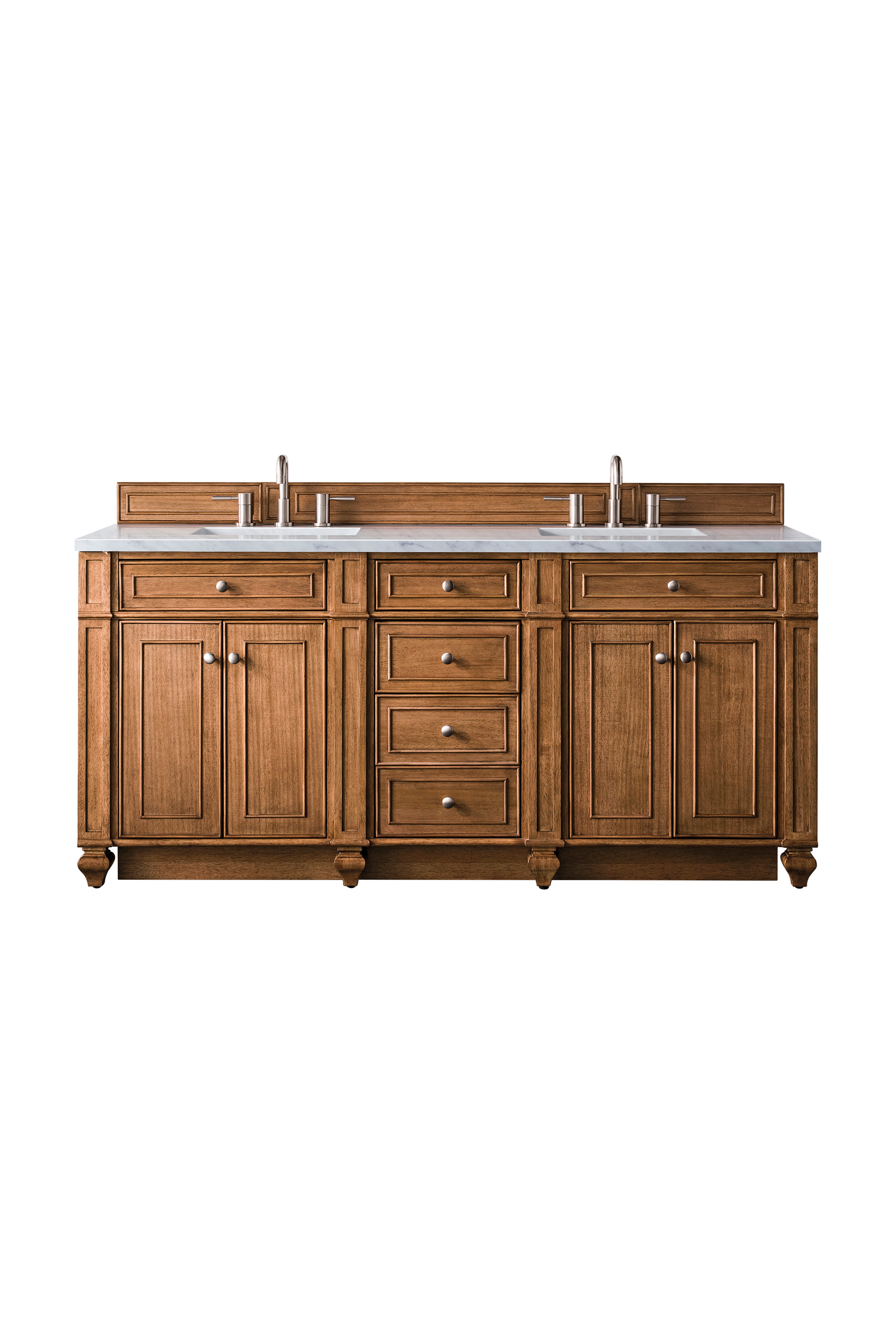 James Martin Bristol 72" Double Vanity in Saddle Brown with 3cm Countertop