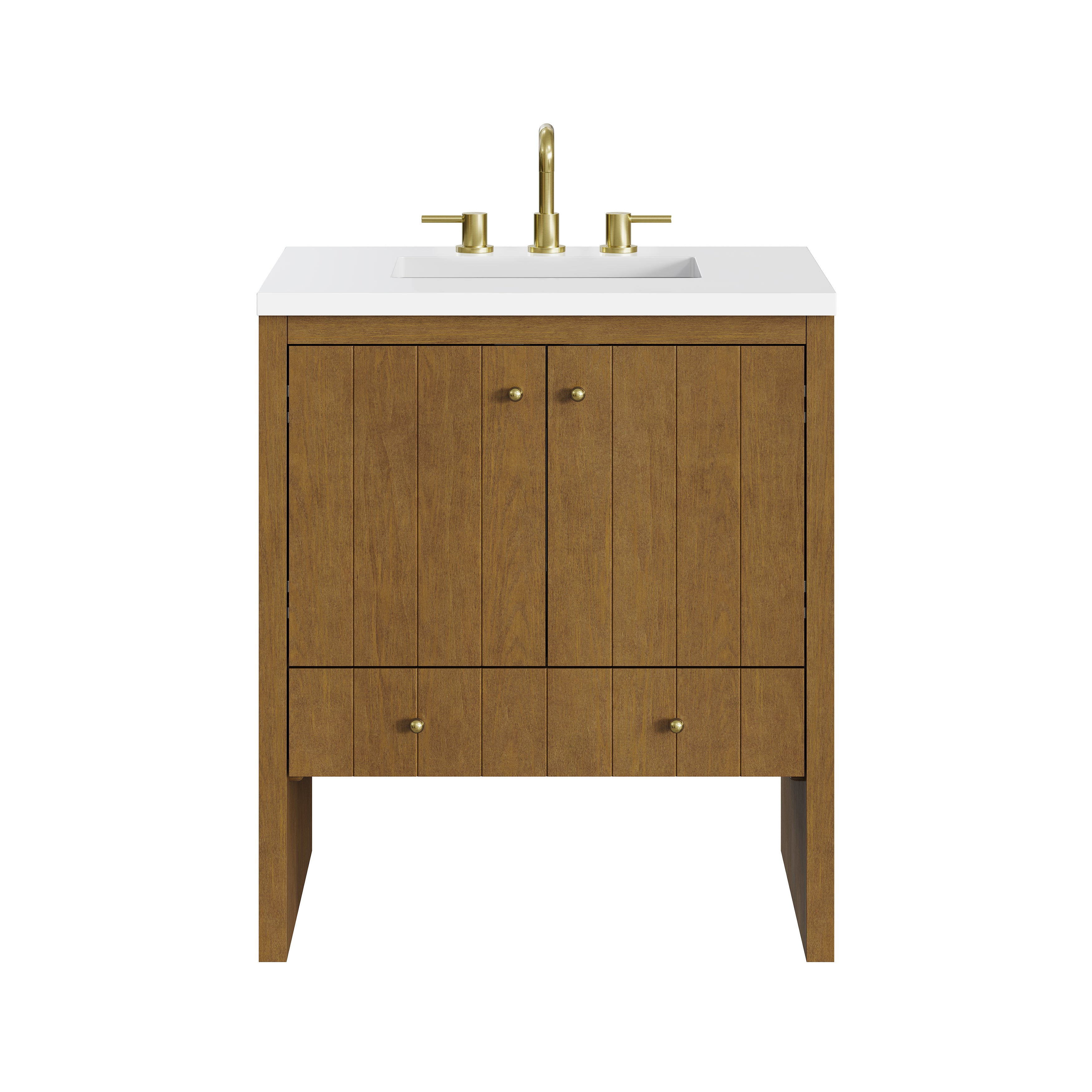 James Martin Hudson 30" Single Vanity in Honey Oak with 3cm Countertop