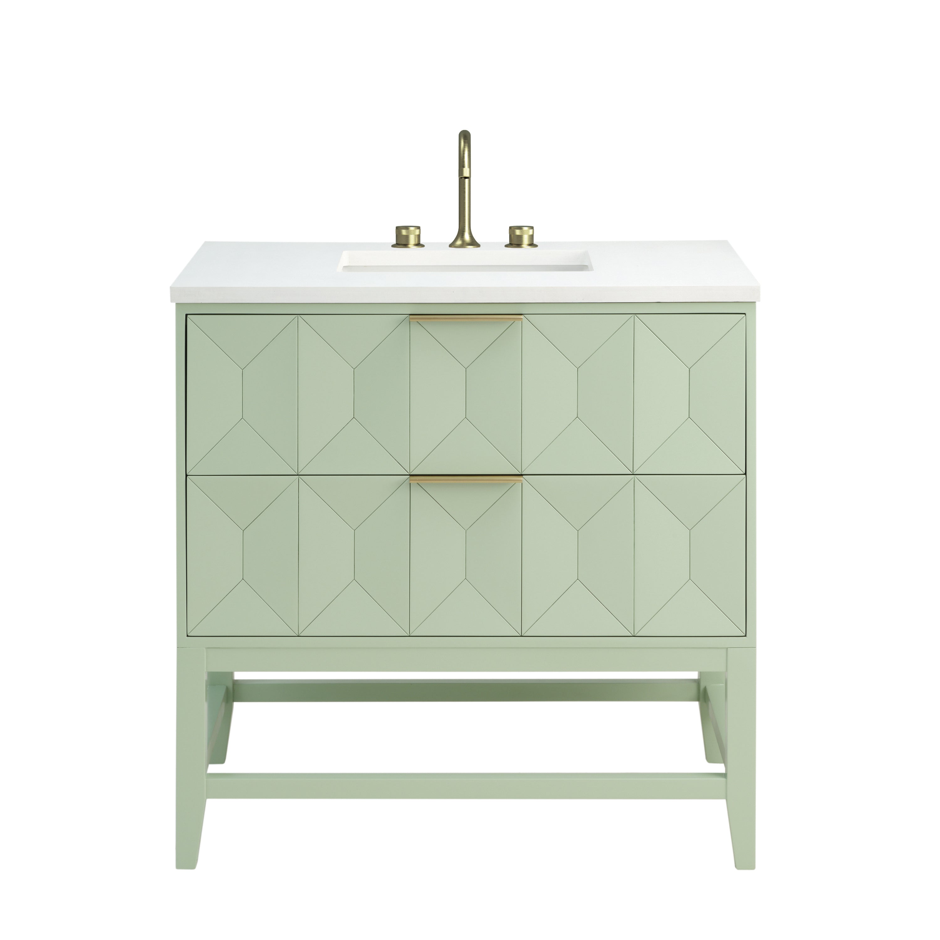 James Martin Emmeline 36" Single Vanity in Pistachio with 3cm Countertop