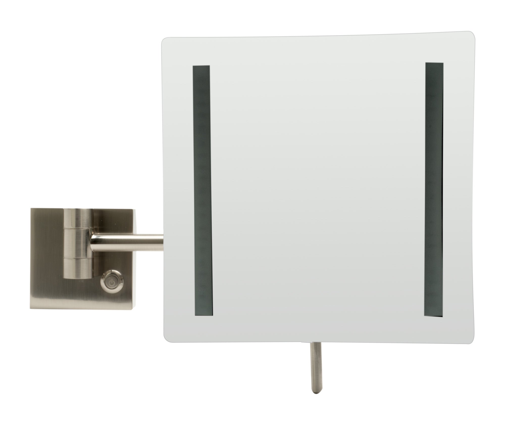 ALFI brand ABM8WLED Wall Mount Square 8" 5x Magnifying Cosmetic Mirror with Light