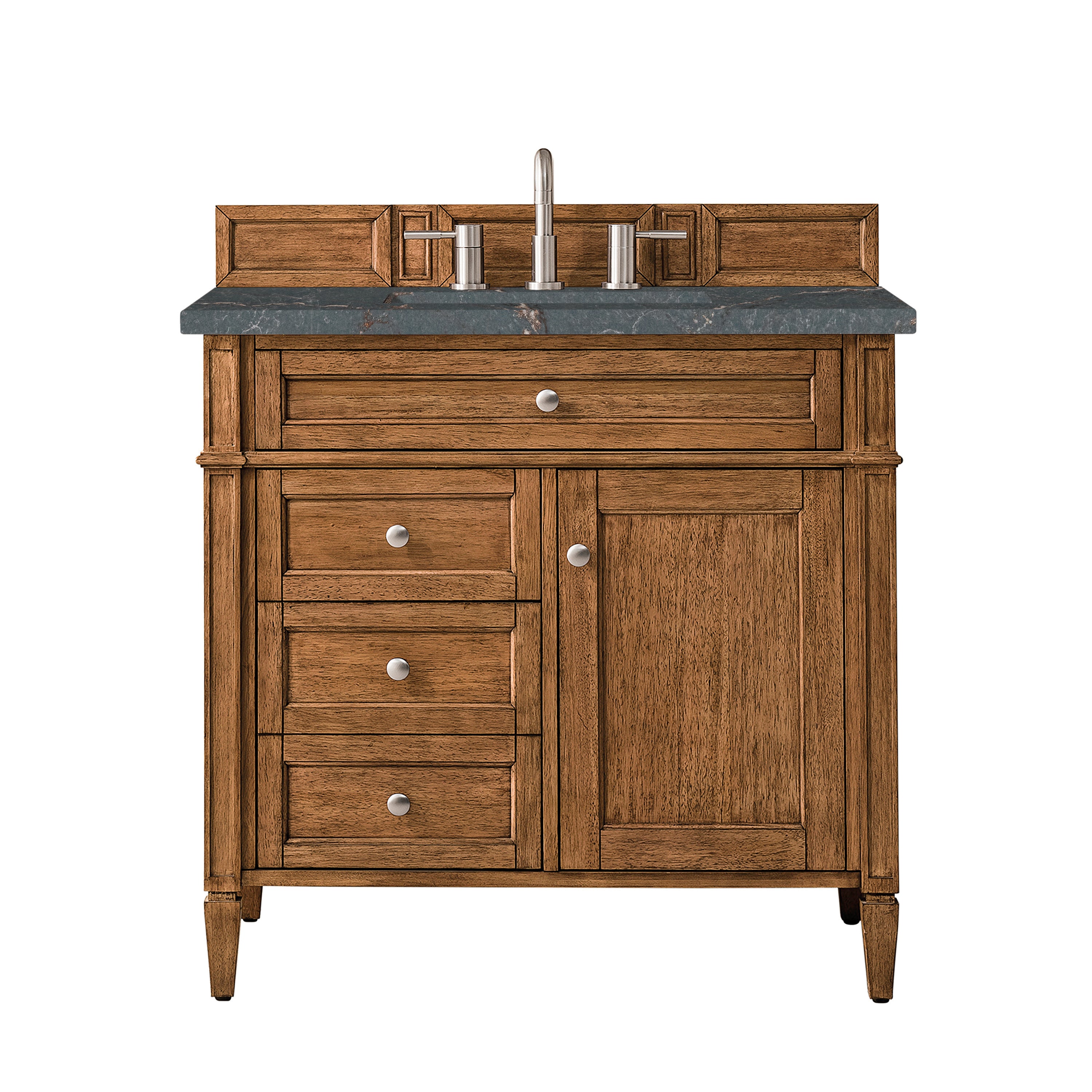 James Martin Brittany 36" Single Vanity in Saddle Brown with 3cm Countertop