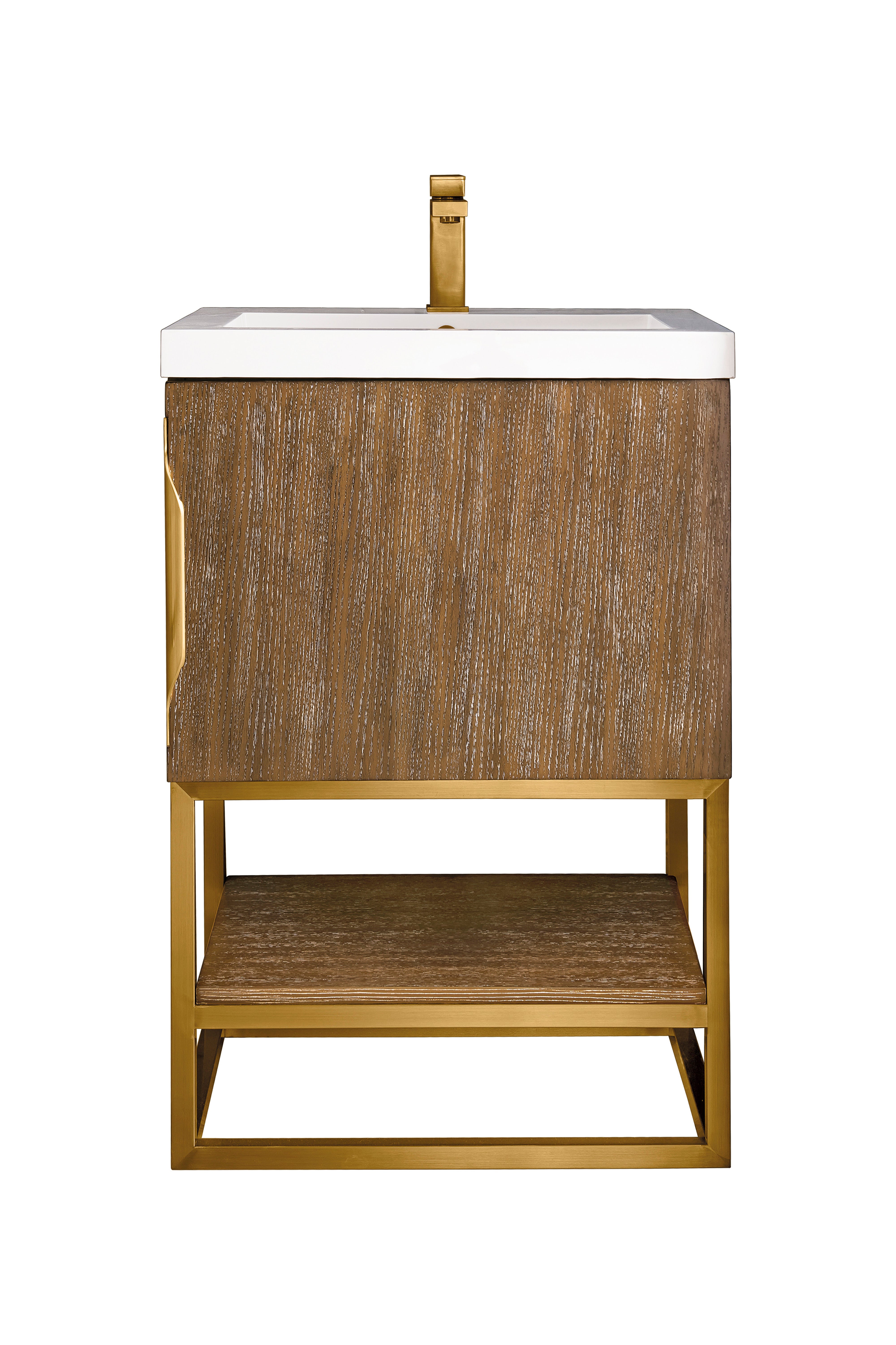 James Martin Columbia 24" Freestanding Single Vanity with Mineral Composite Stone Countertop