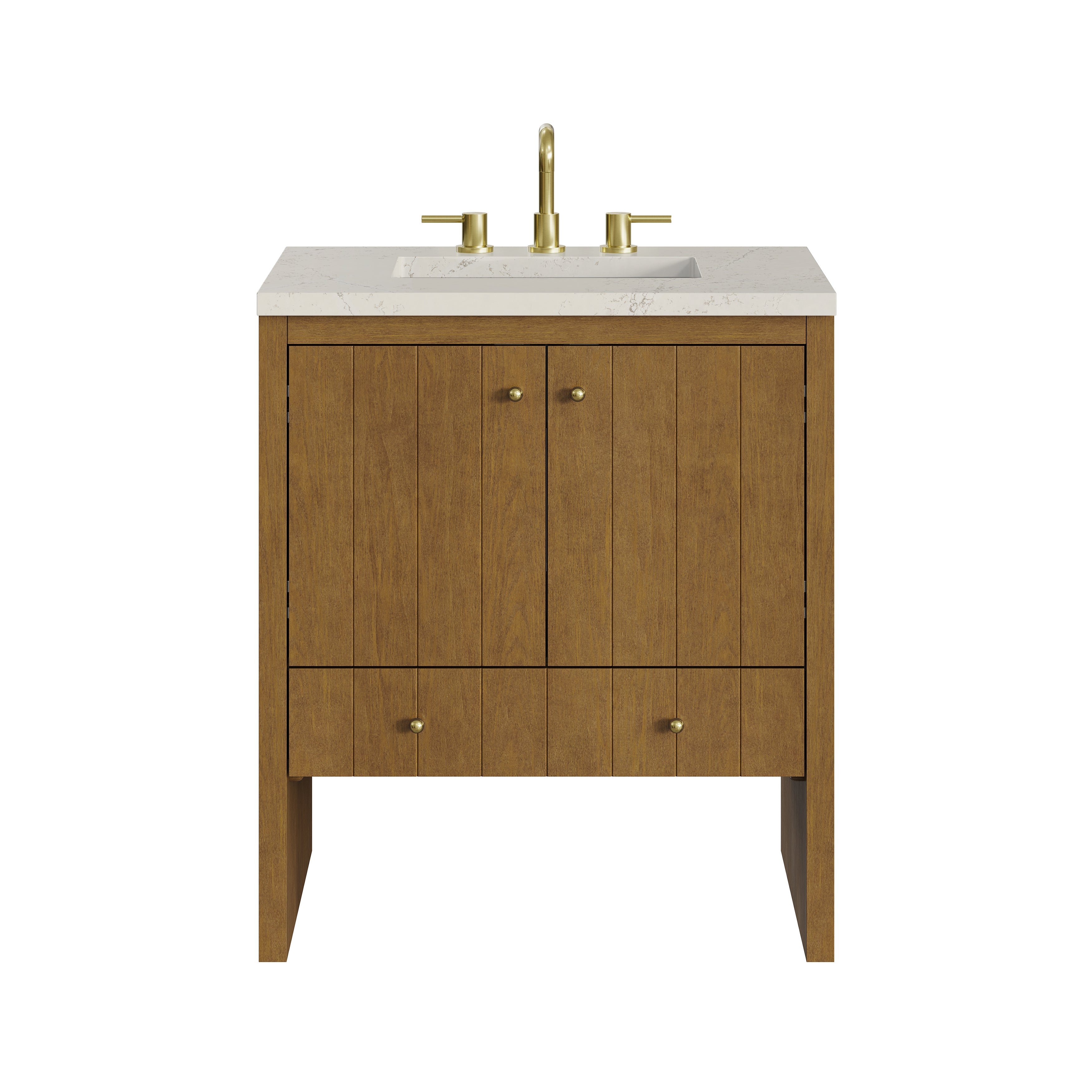 James Martin Hudson 30" Single Vanity in Honey Oak with 3cm Countertop