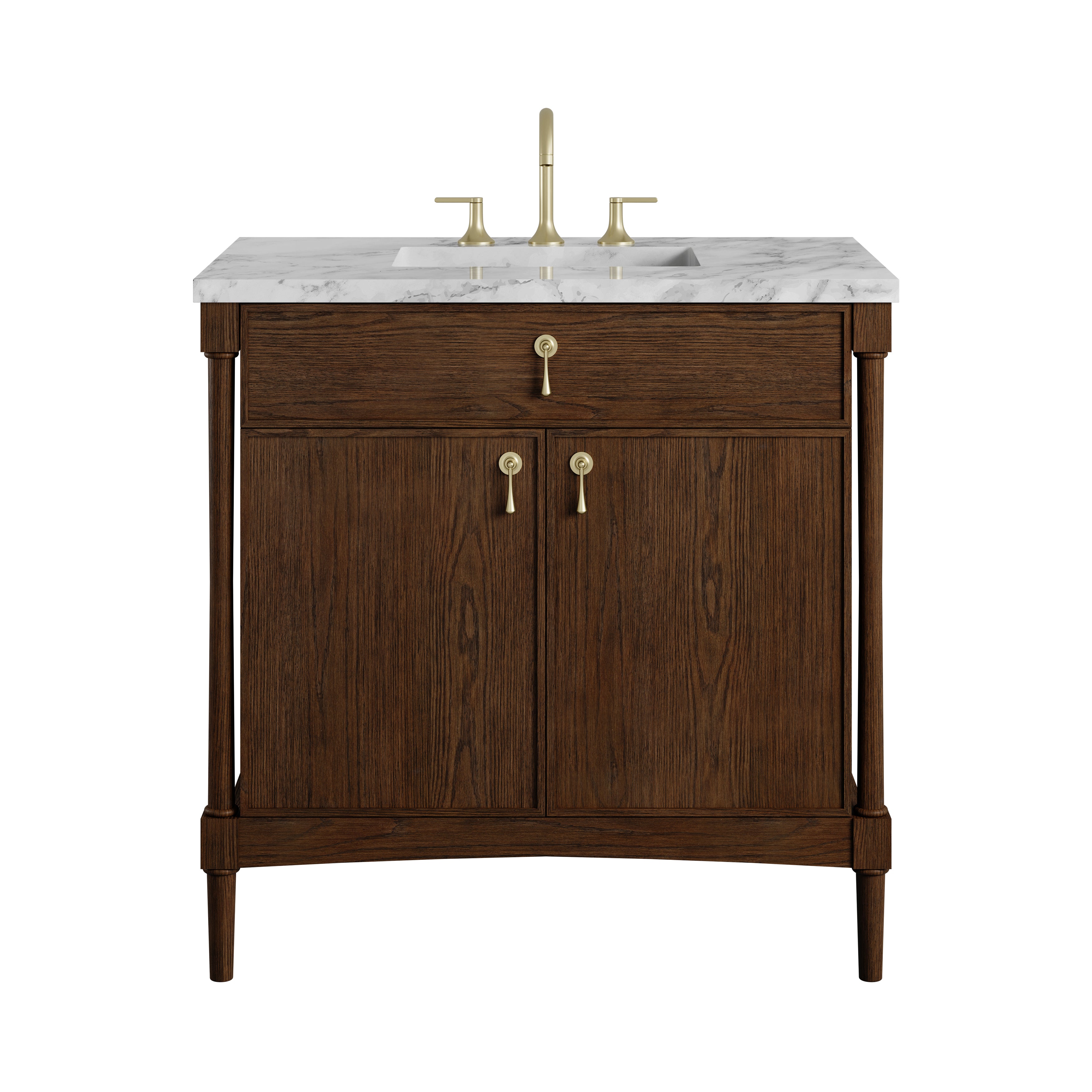 James Martin Kinnsden 36" Single Vanity in Sable Oak with 3cm Countertop