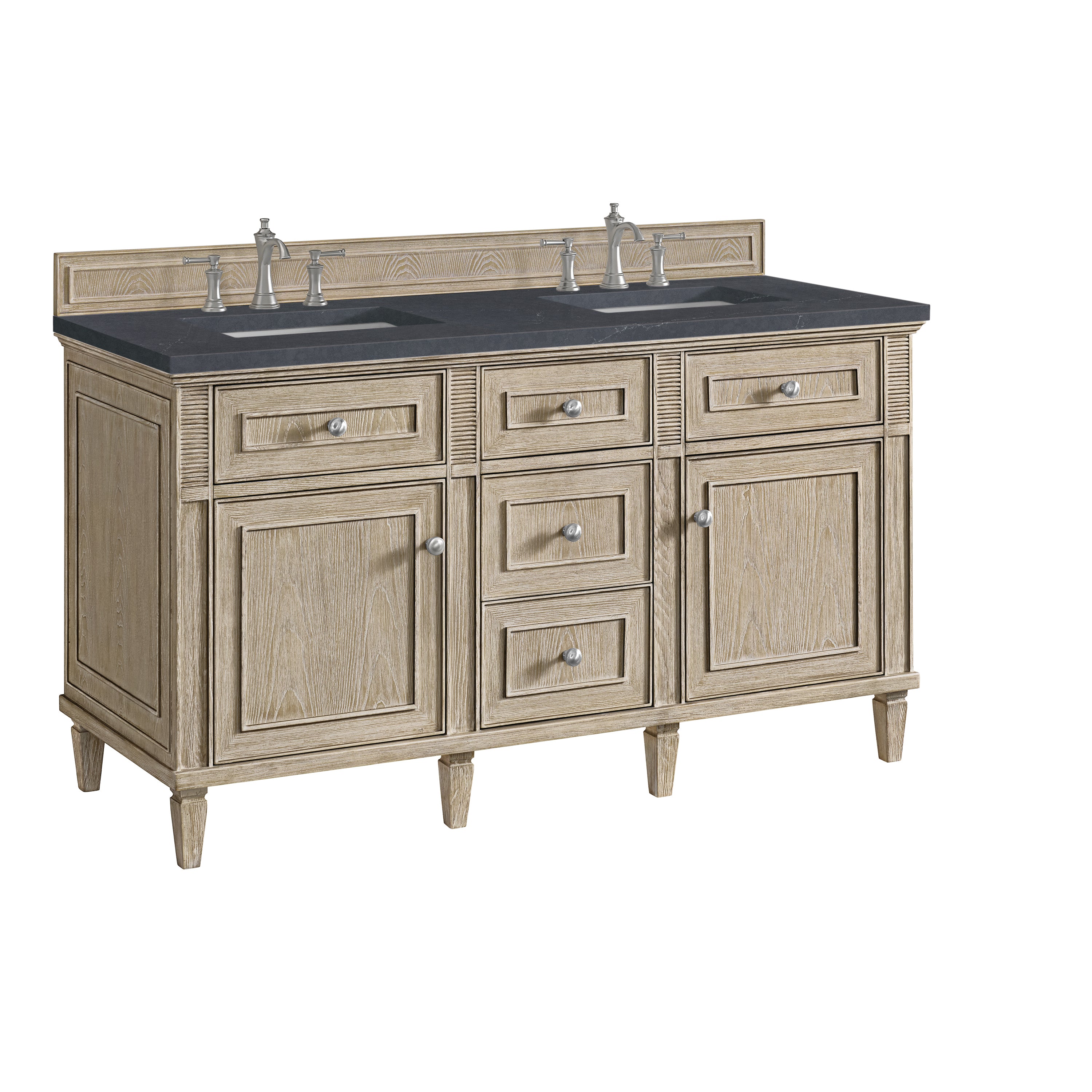 James Martin Lorelai 60" Double Vanity in Whitewashed Oak with 3cm Countertop