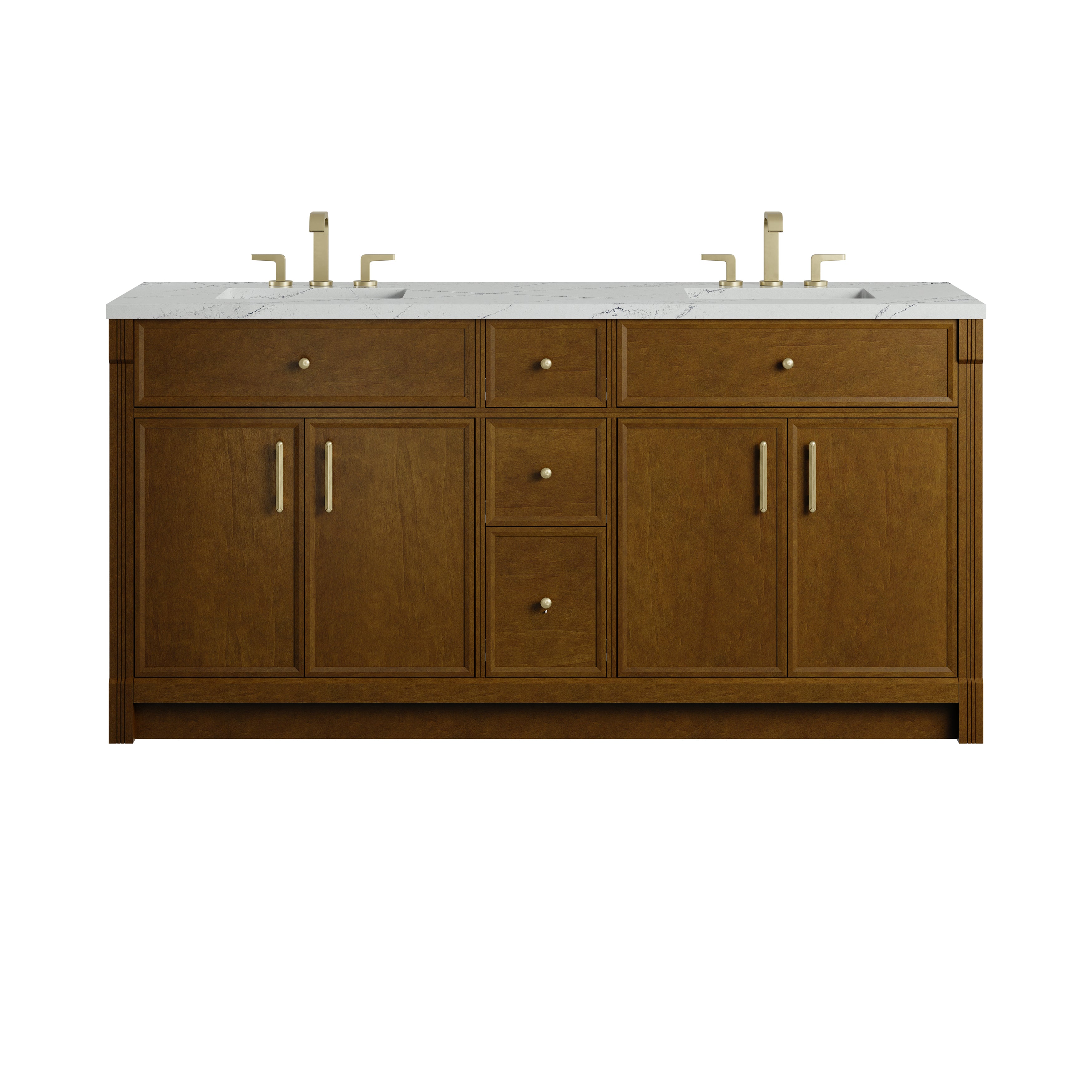 James Martin Bellshire 72" Double Vanity in Honey Oak with 3cm Countertop