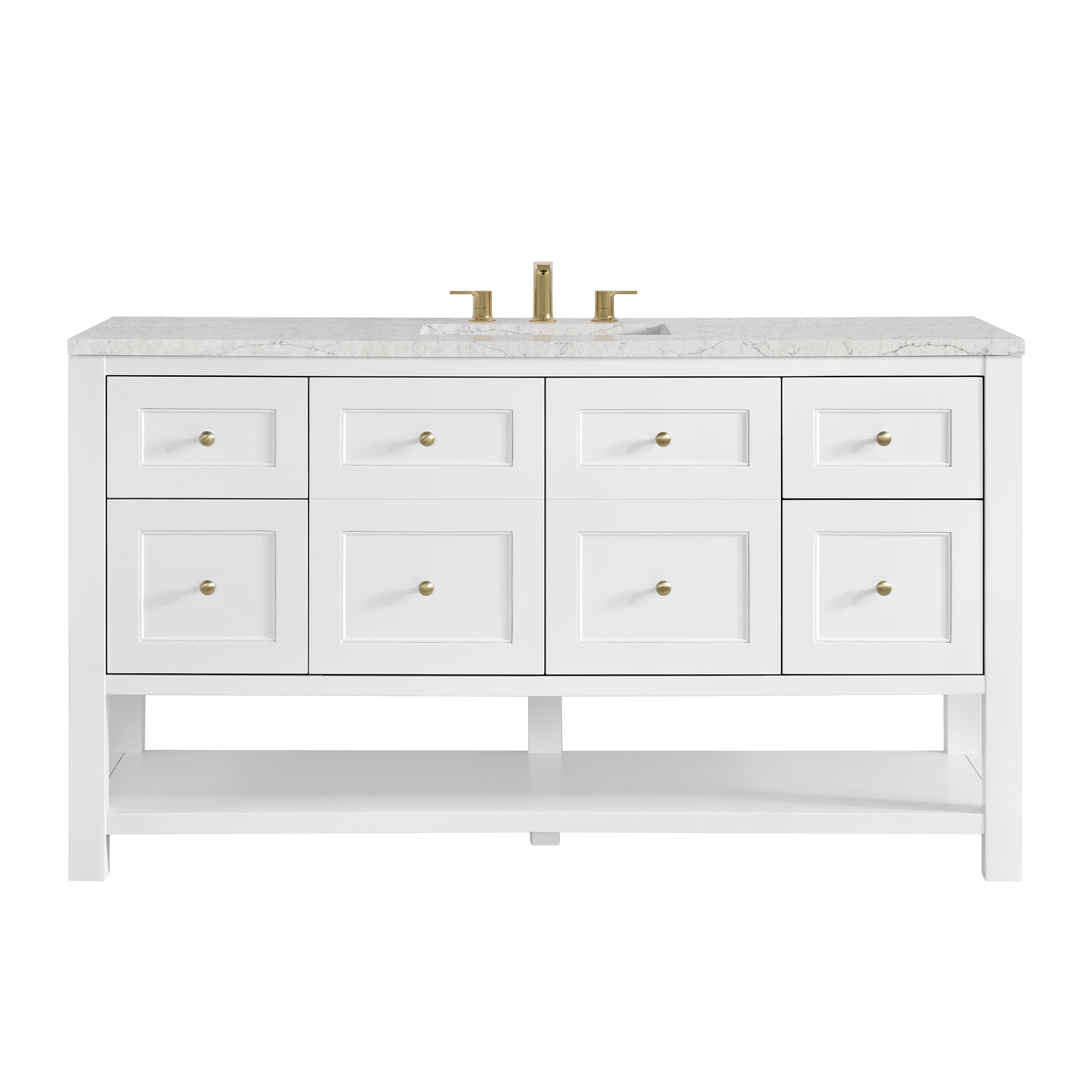 James Martin Breckenridge 60" Single Vanity in Bright White with 3cm Countertop