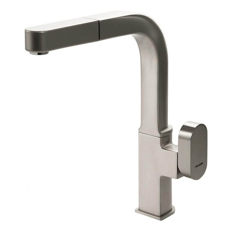 Houzer Azura Series Brushed Nickel Single Handle Pull-Out Kitchen Faucet