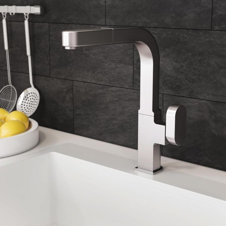 Houzer Azura Series Brushed Nickel Single Handle Pull-Out Kitchen Faucet