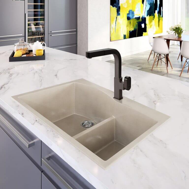 Houzer Azura Series Brushed Nickel Single Handle Pull-Out Kitchen Faucet