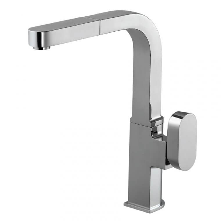 Houzer Azura Series Brushed Nickel Single Handle Pull-Out Kitchen Faucet
