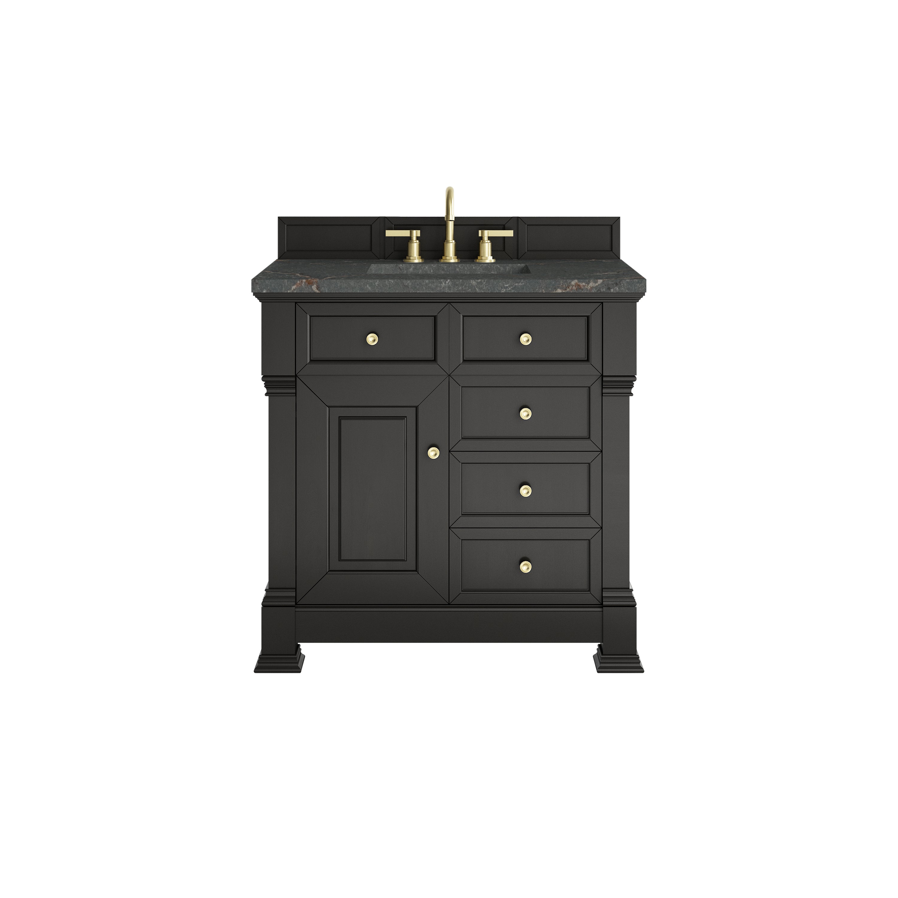 James Martin Brookfield 36" Single Vanity in Black Onyx with 3cm Countertop