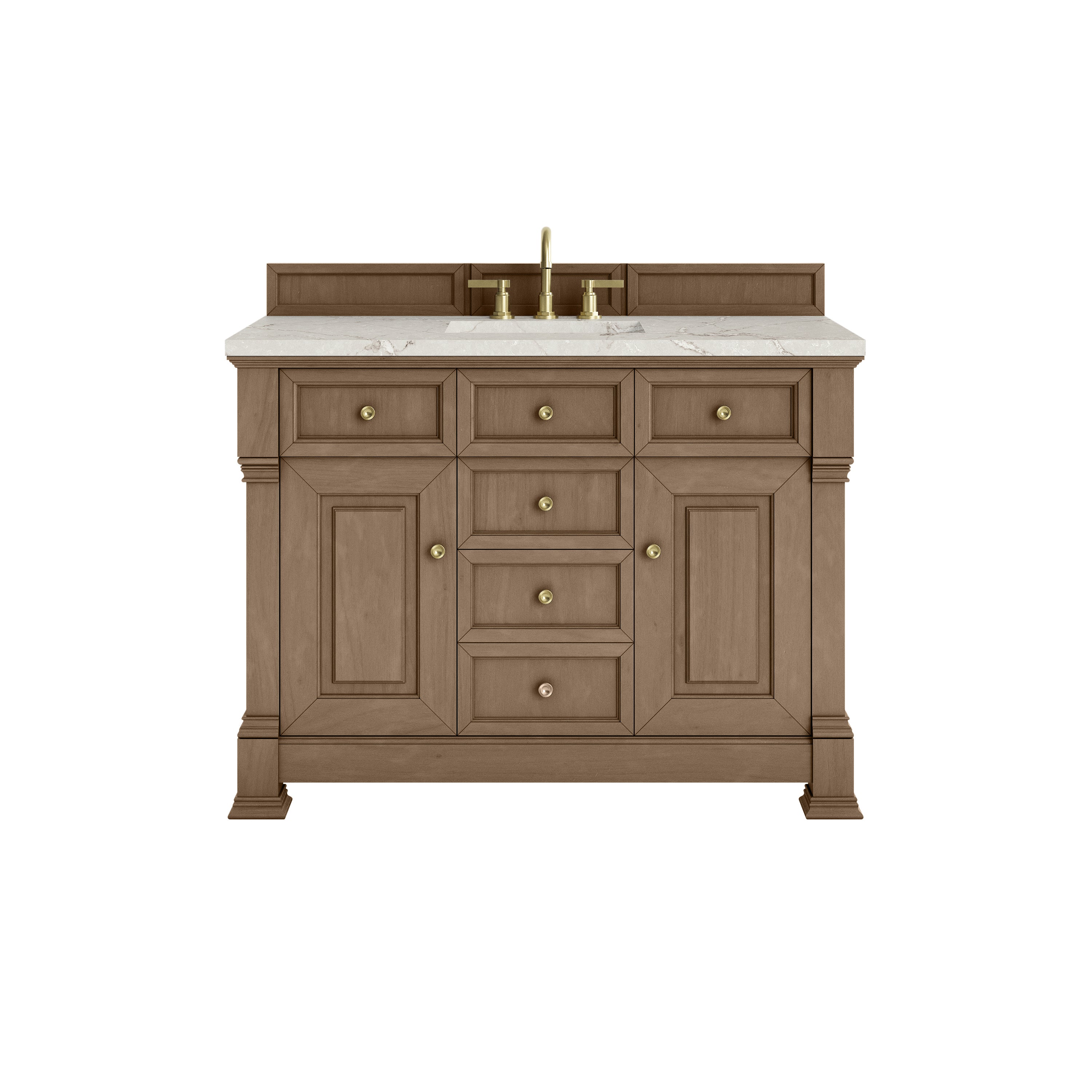 James Martin Brookfield 48" Single Vanity in Pecan with 3cm Countertop