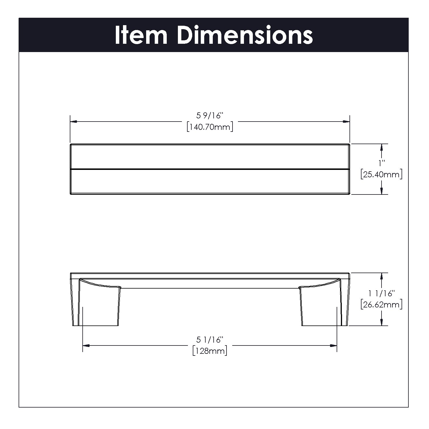 Belwith 5-1/16 Inch (128mm) Center to Center Avenue Pull (B076090)