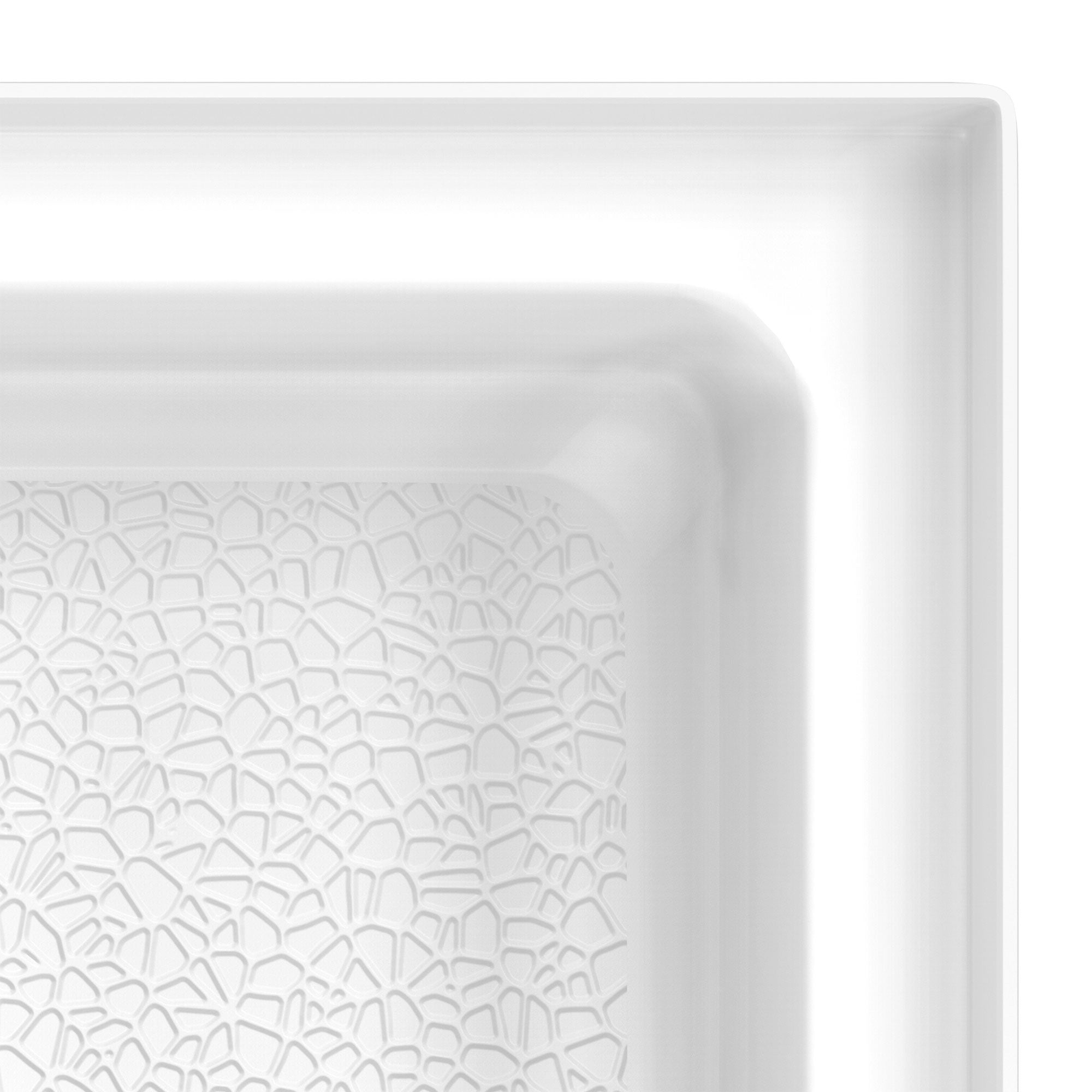 DreamLine DreamStone 42 inch D x 42 inch W Center Drain Shower Base and Traditional Subway Wall Kit