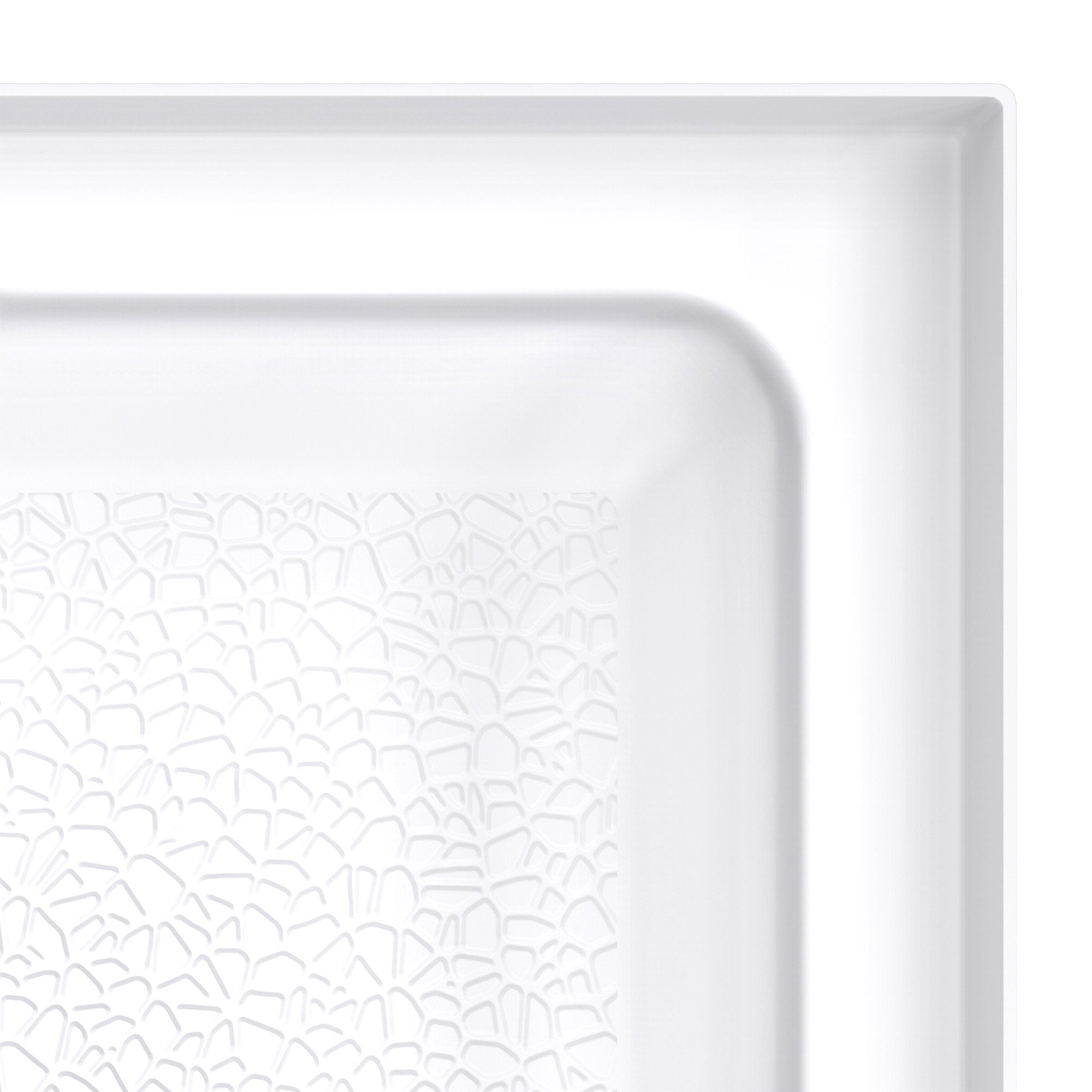 DreamLine DreamStone 34 inch D x 48 inch W Center Drain Shower Base and Traditional Subway Wall Kit