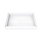 DreamLine DreamStone 34 inch D x 48 inch W x 5 1/2 inch H Center Drain Single Threshold Shower Base in White