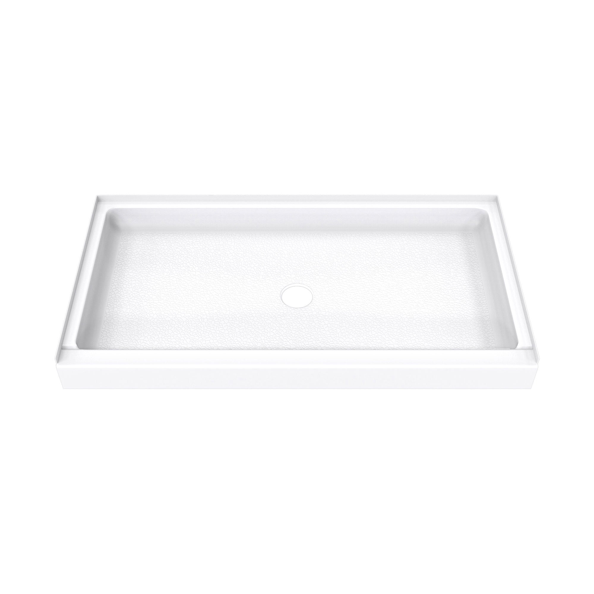 DreamLine DreamStone 32 inch D x 60 inch W Center Drain Shower Base and Modern Subway Wall Kit