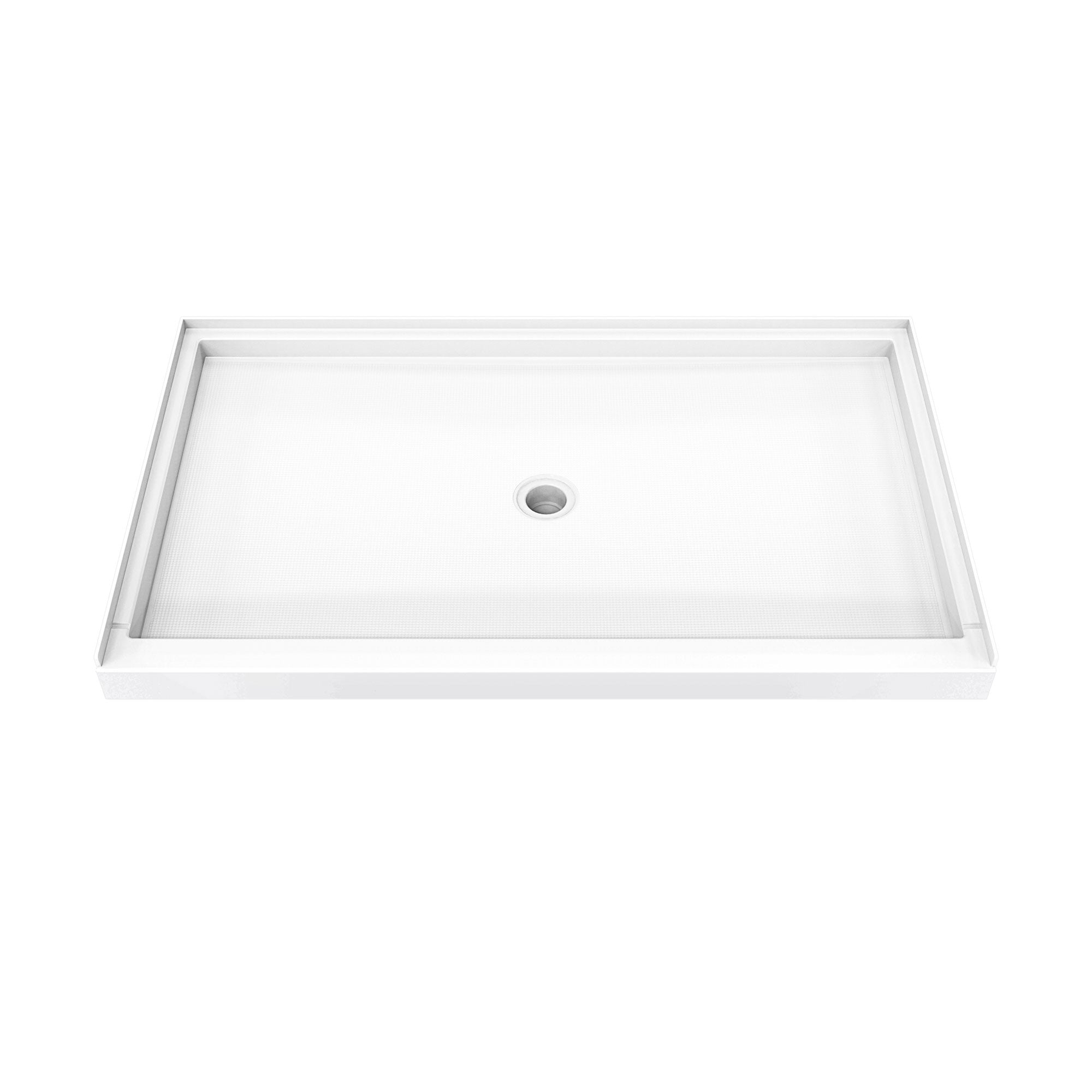 DreamLine DreamStone 36 inch D x 60 inch W Center Drain Shower Base and Modern Subway Wall Kit