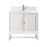 James Martin Athens 30" Single Vanity in Glossy White with 3cm Countertop