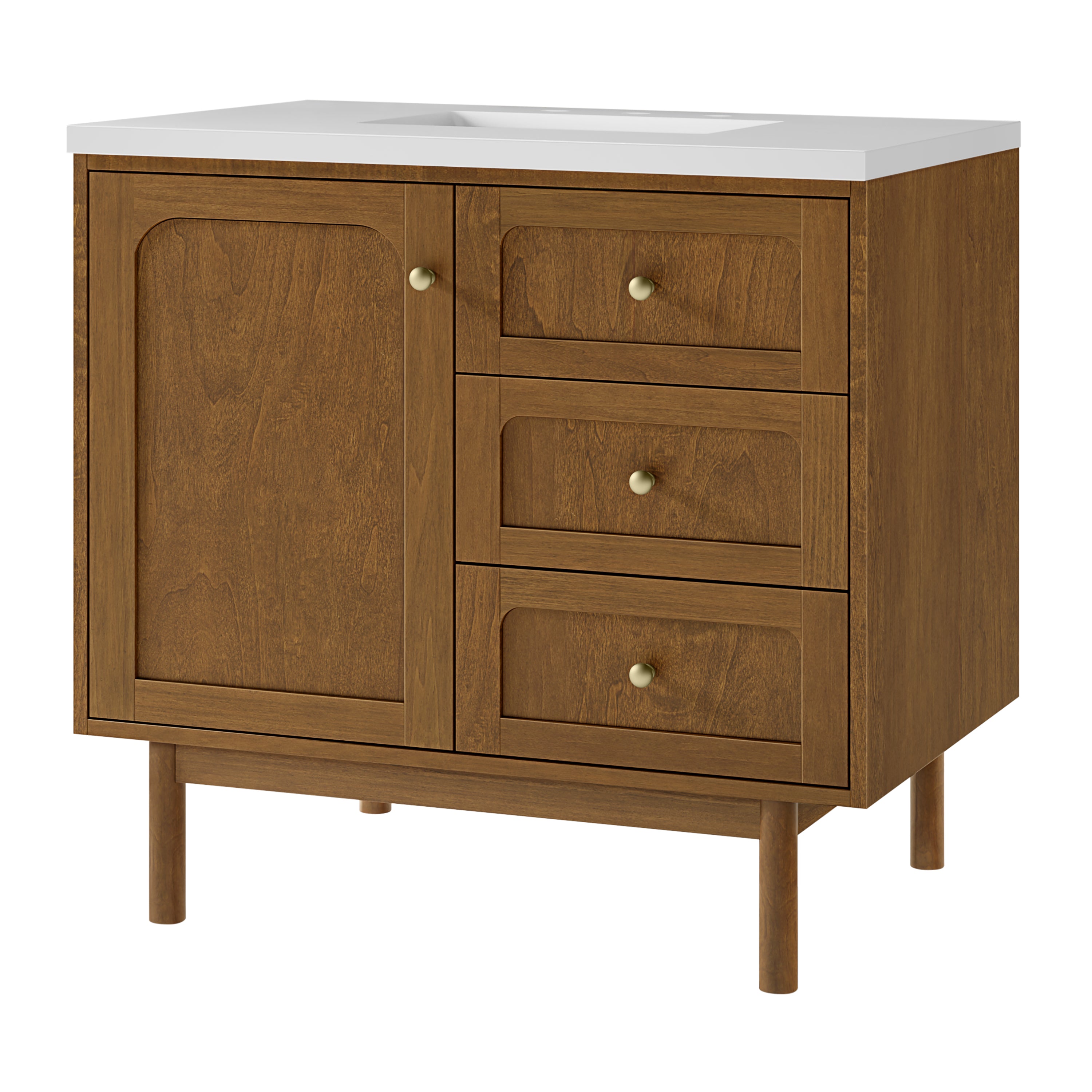 James Martin Laurent 36" Single Vanity in Honey Oak with 3cm Countertop