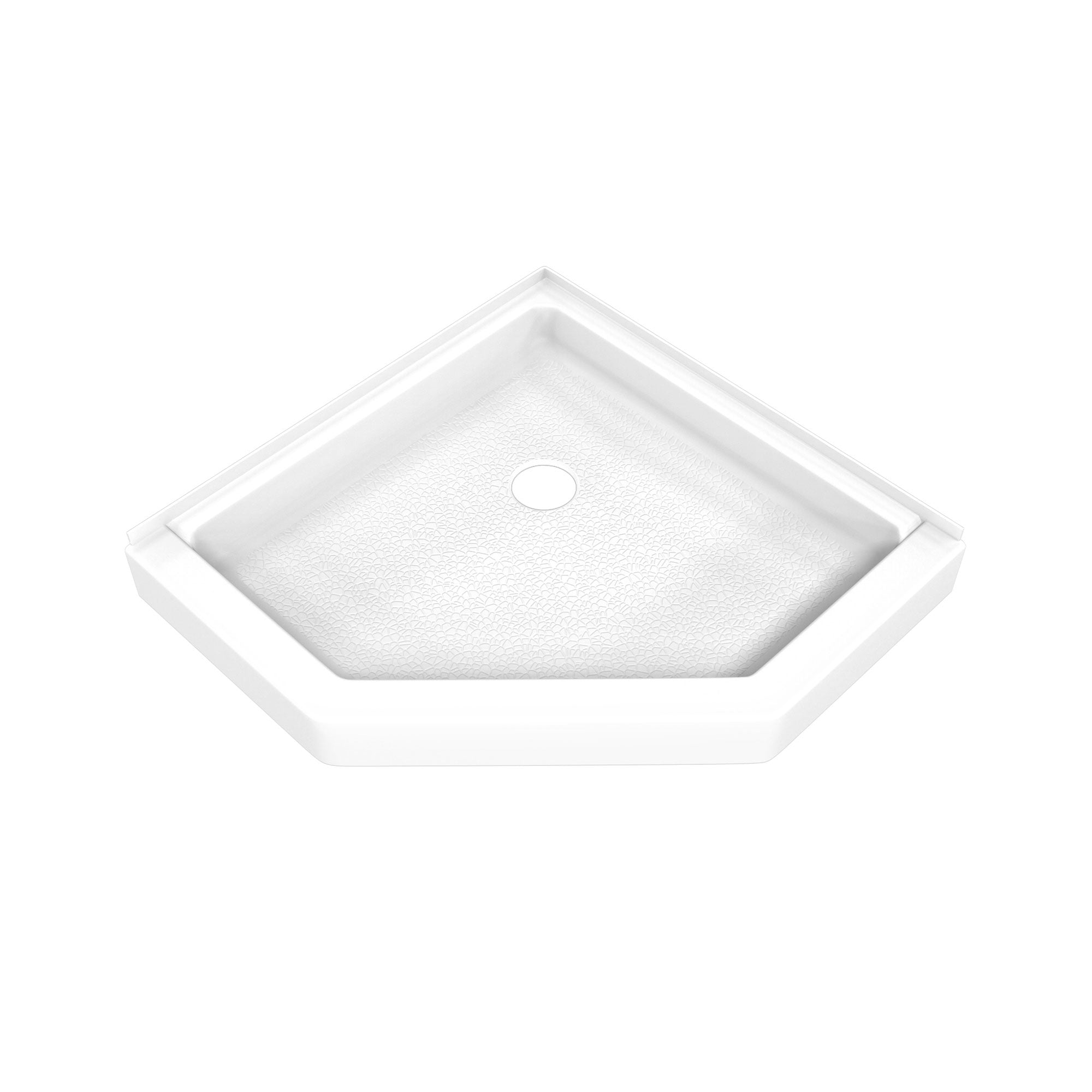 DreamLine DreamStone 36 inch D x 36 inch W Center Drain Shower Base and Traditional Subway Wall Kit