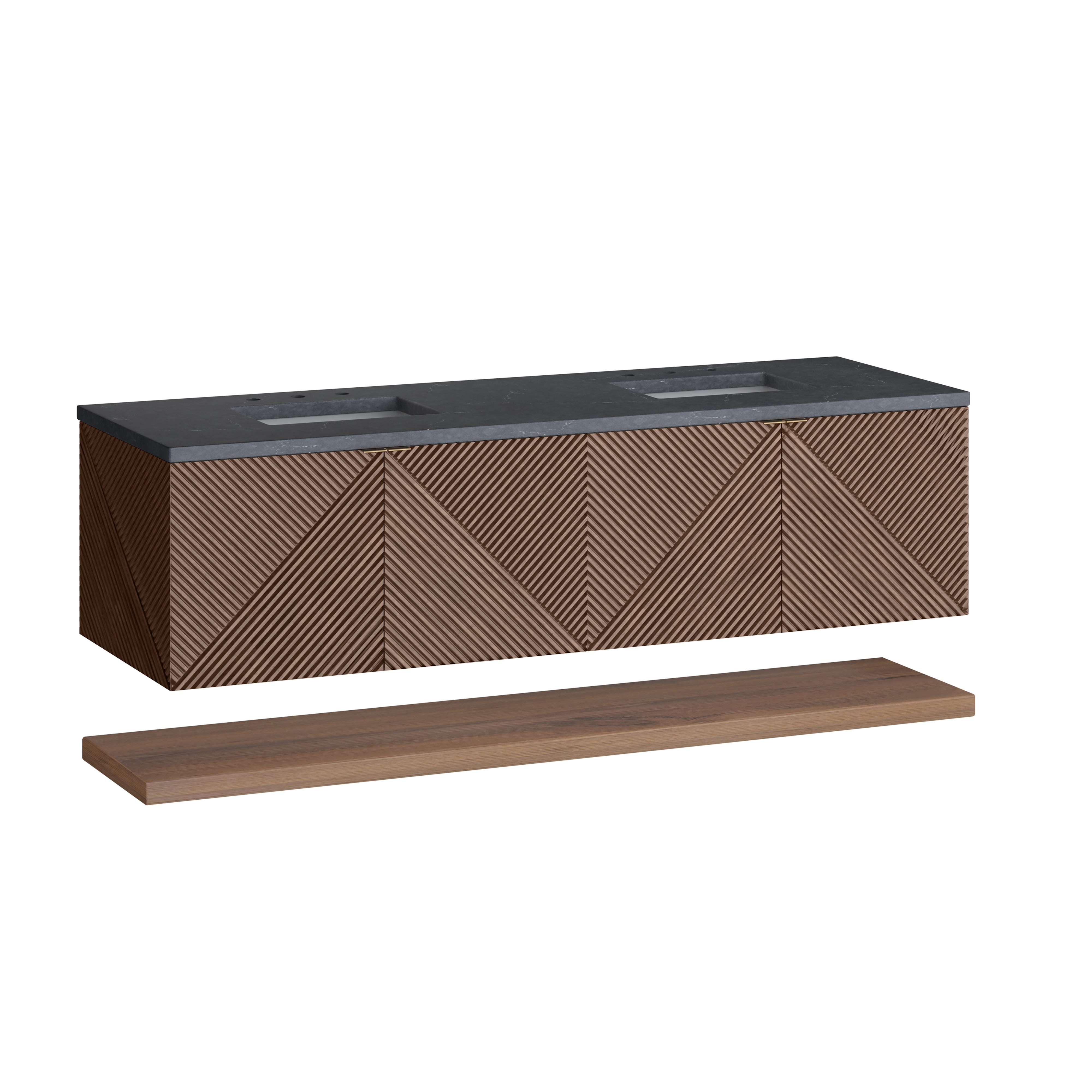 James Martin Marcello 72" Double Vanity in Chestnut with 3cm Countertop