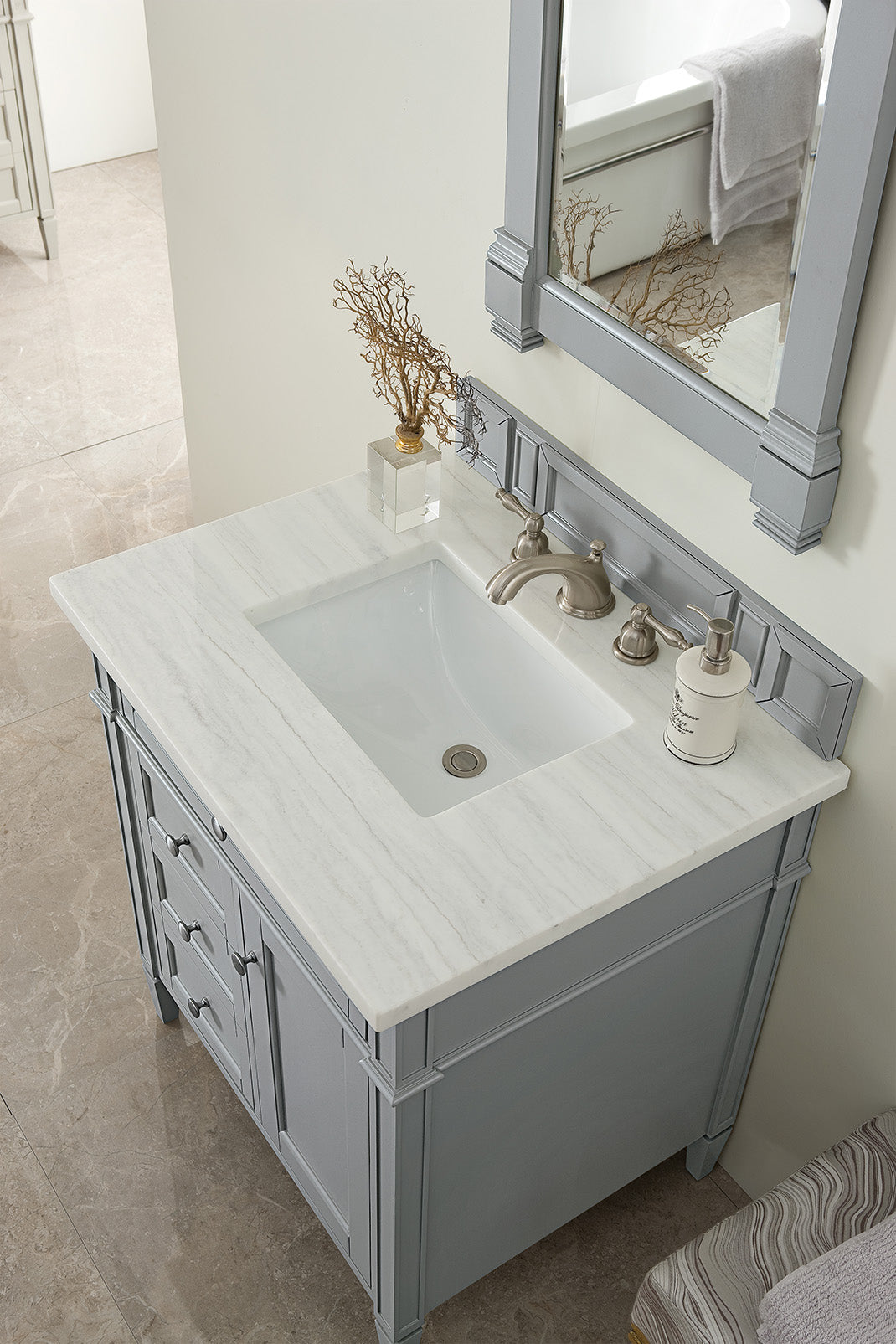 James Martin Brittany 30" Single Vanity in Urban Gray with 3cm Countertop