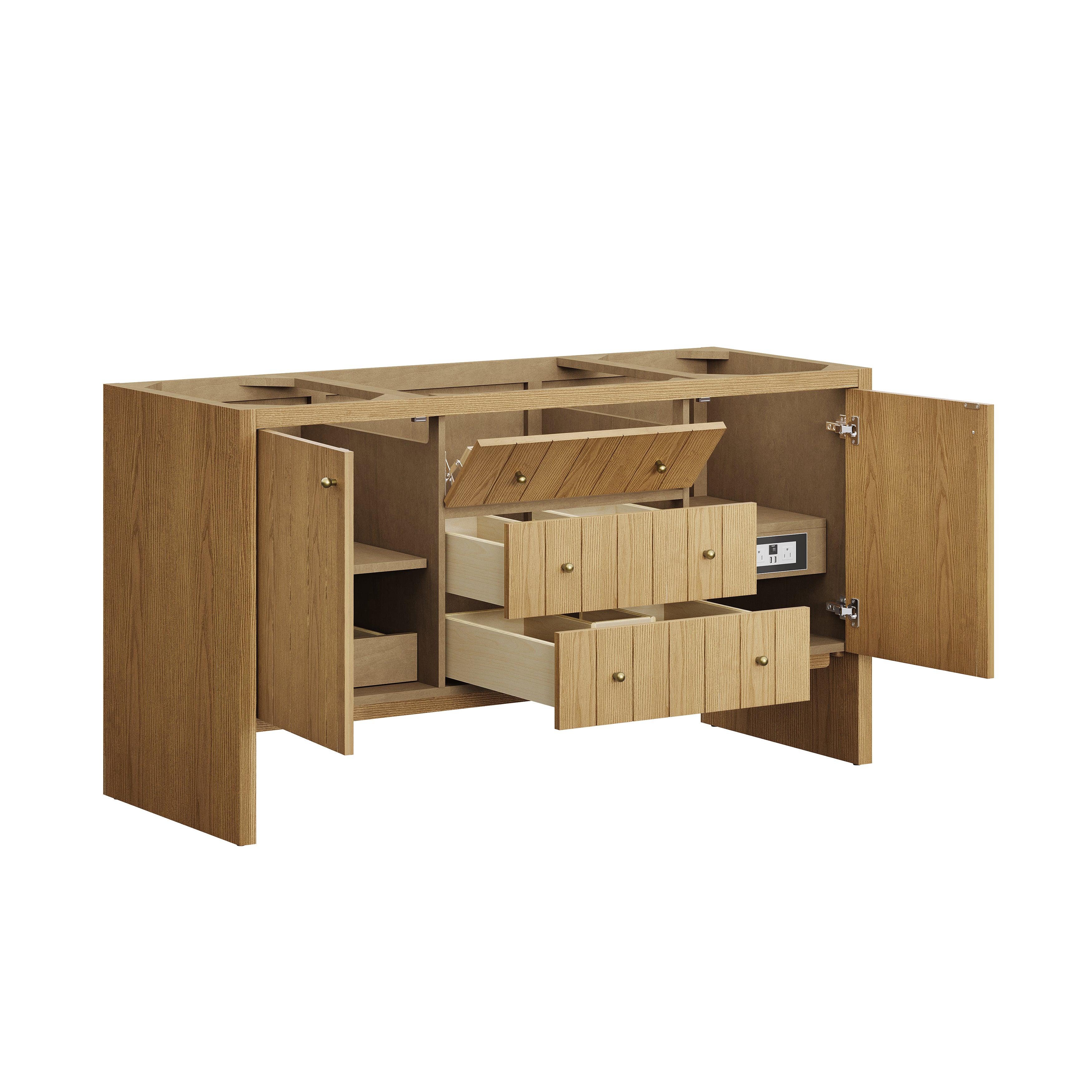 James Martin Hudson 60" Single Vanity in Light Natural Oak with 3cm Countertop