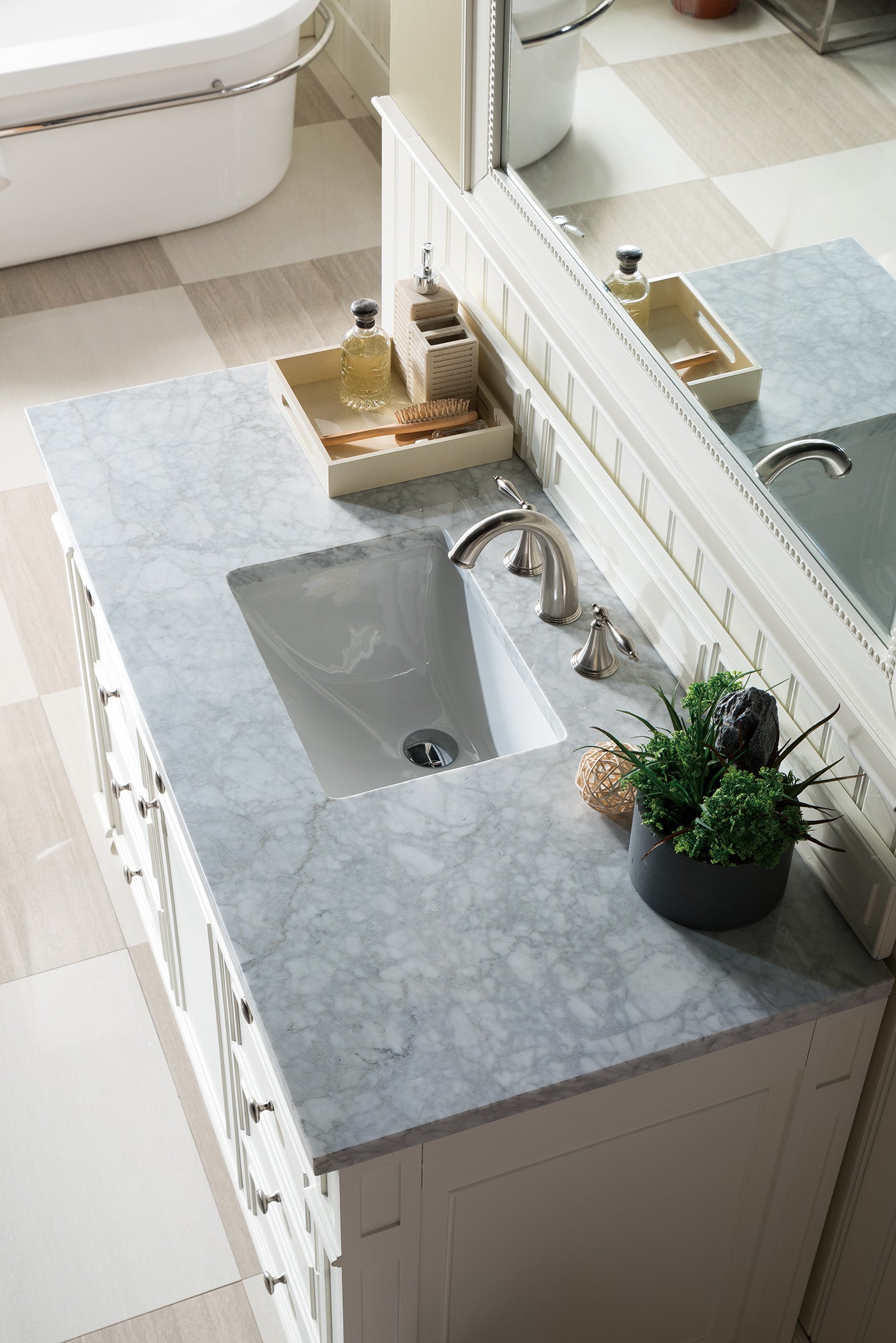 James Martin Bristol 48" Single Vanity in Bright White with 3cm Countertop