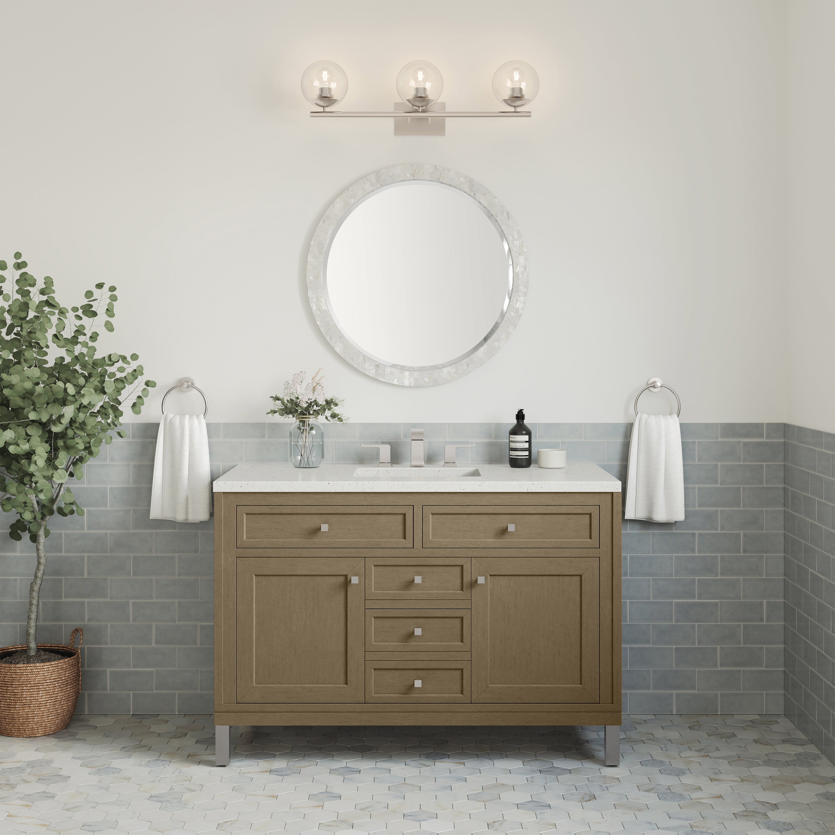 James Martin Chicago 48" Single Vanity in Walnut Whisper with 3cm Countertop