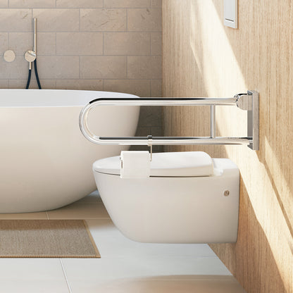 Living Toilet Roll Holder For Grab Bar Chromed