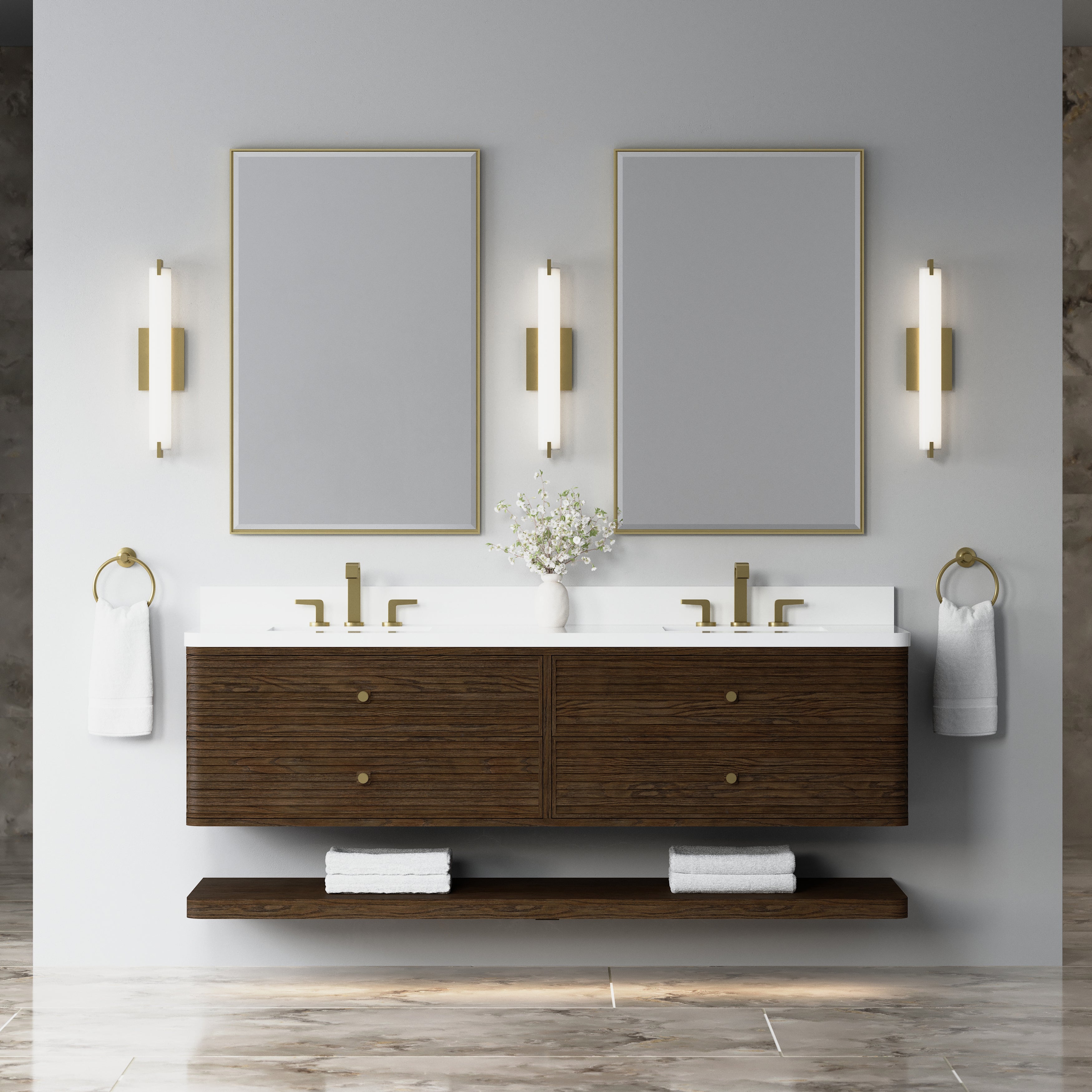 James Martin Allamari 72" Double Vanity in Sable with 3cm Countertop