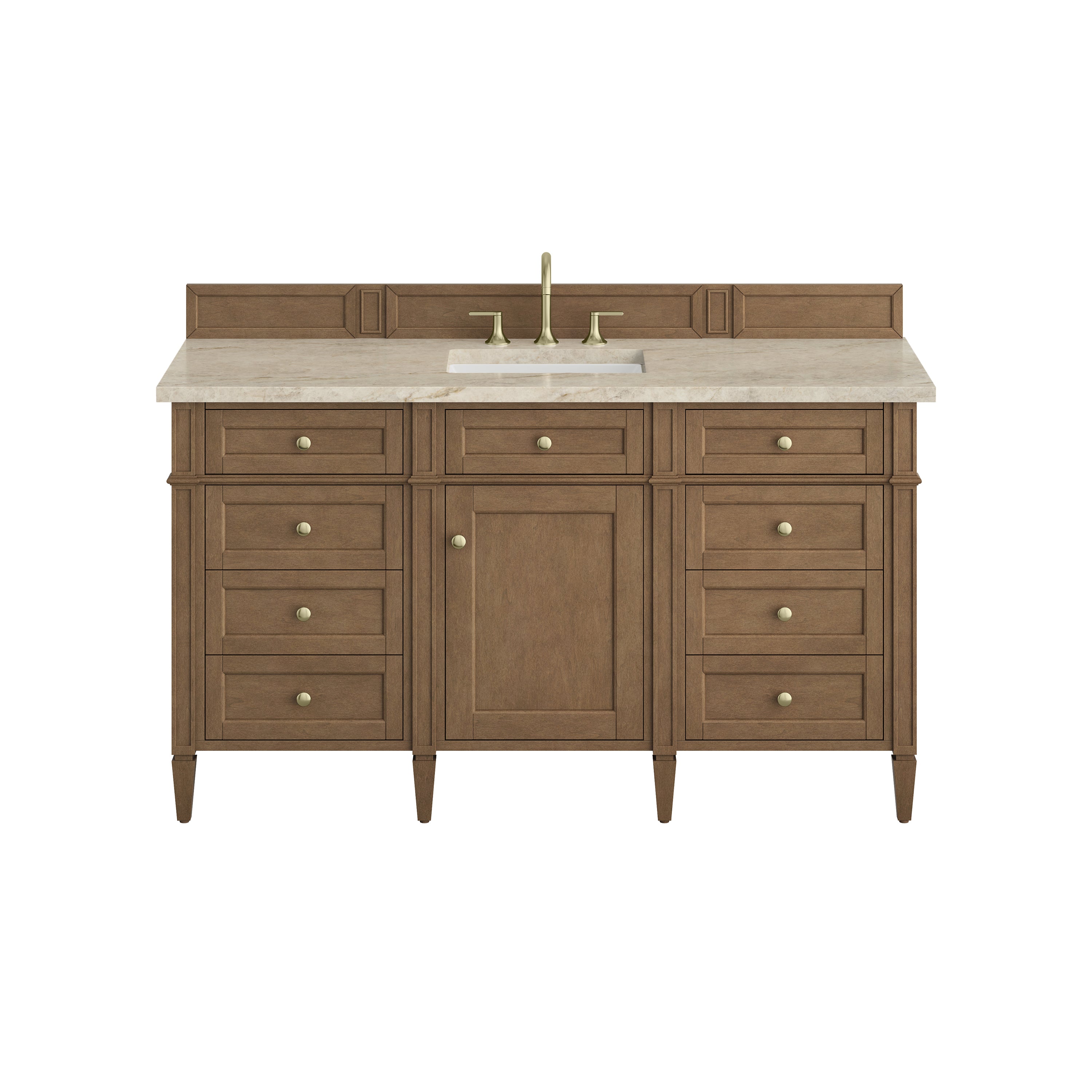 James Martin Brittany 60" Single Vanity in Pecan with 3cm Countertop