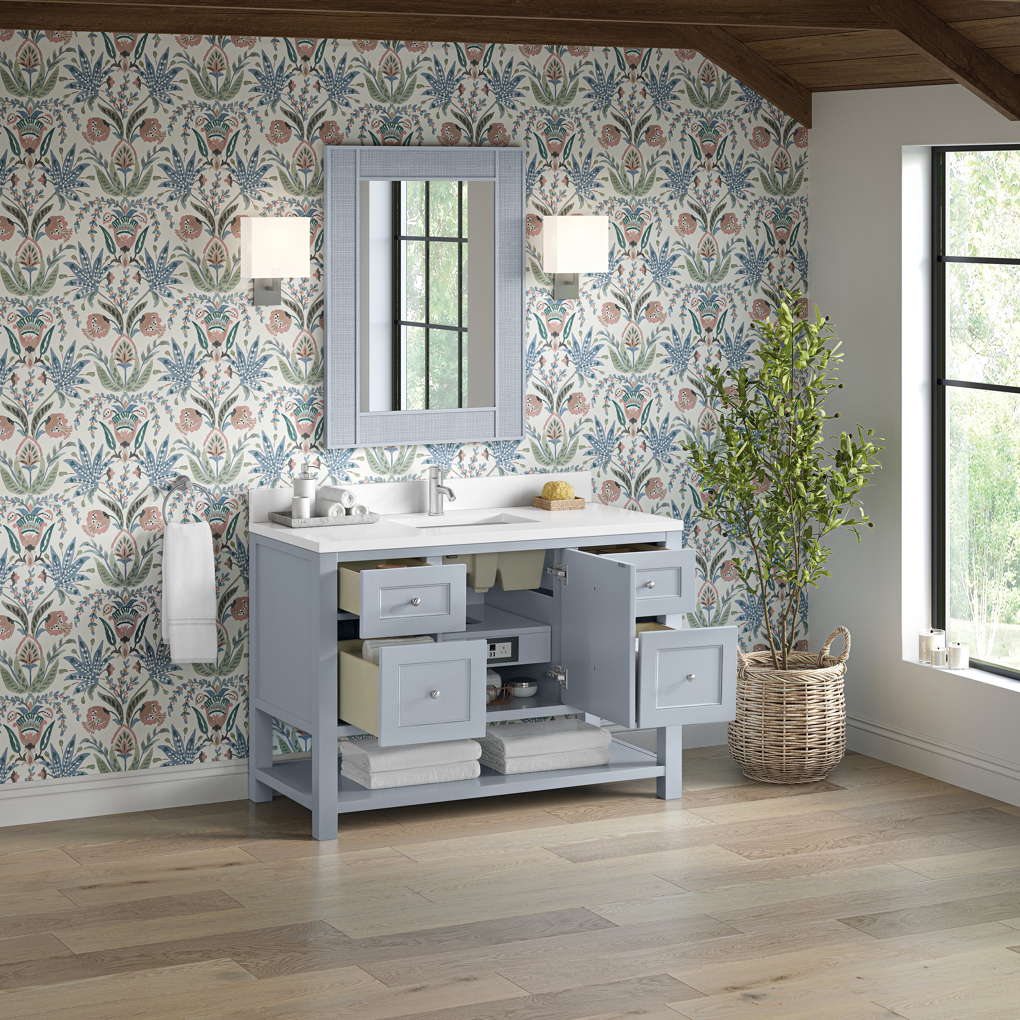 James Martin Breckenridge 48" Single Vanity in Serenity Blue with 3cm Countertop