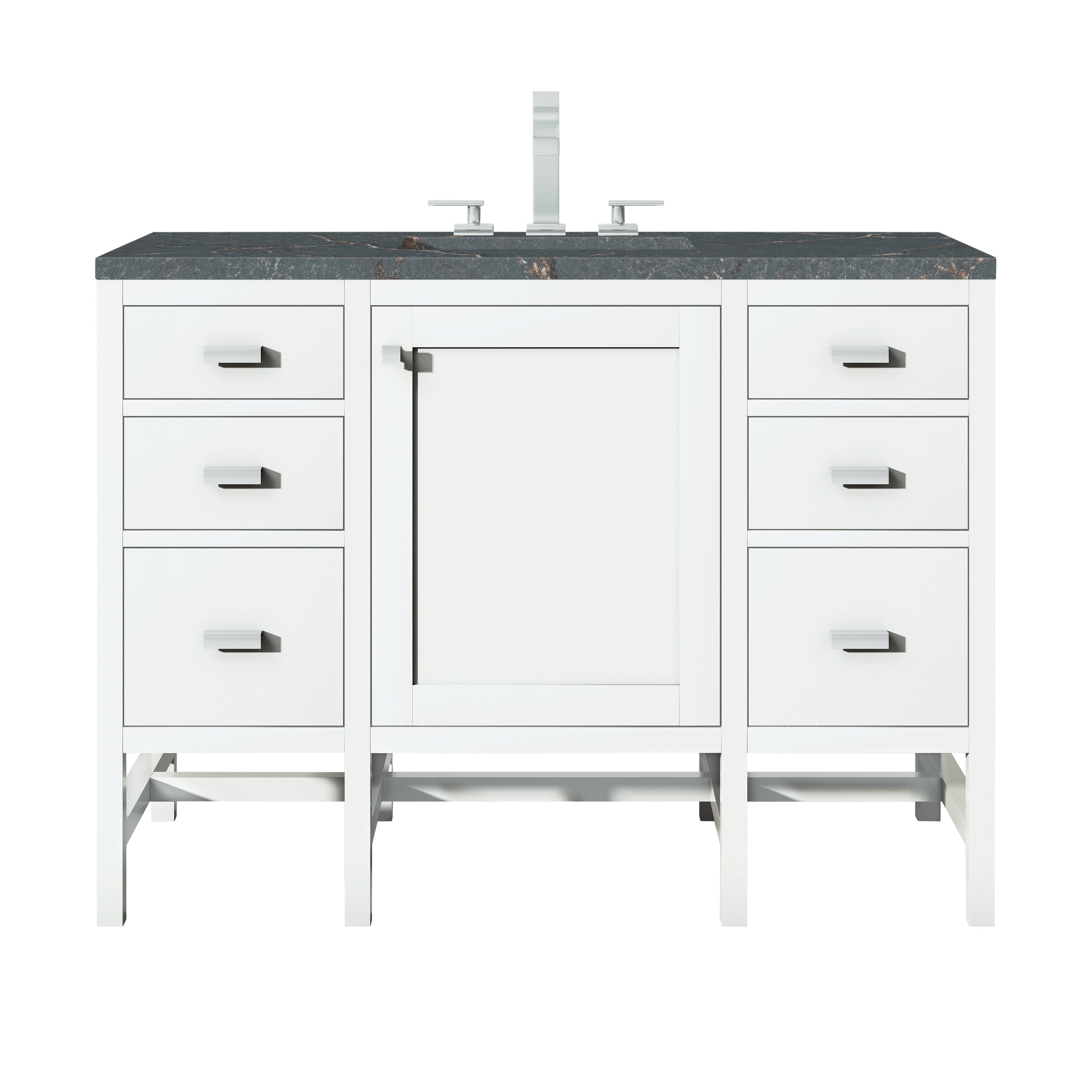 James Martin Addison 48" Single Vanity in Glossy White with 3cm Countertop