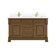 James Martin Brookfield 60" Double Vanity in Honey Oak with 3cm Countertop