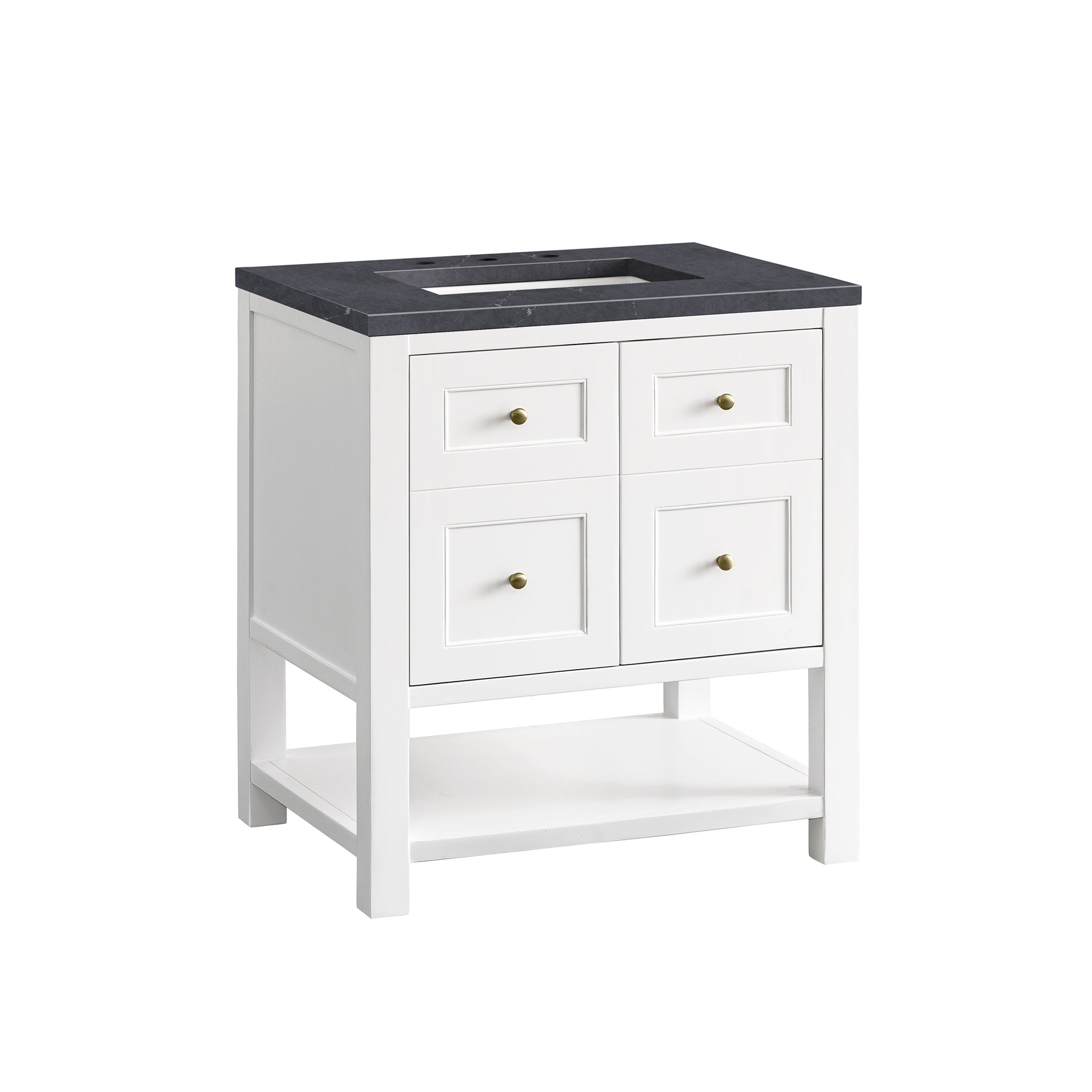 James Martin Breckenridge 30" Single Vanity in Bright White with 3cm Countertop