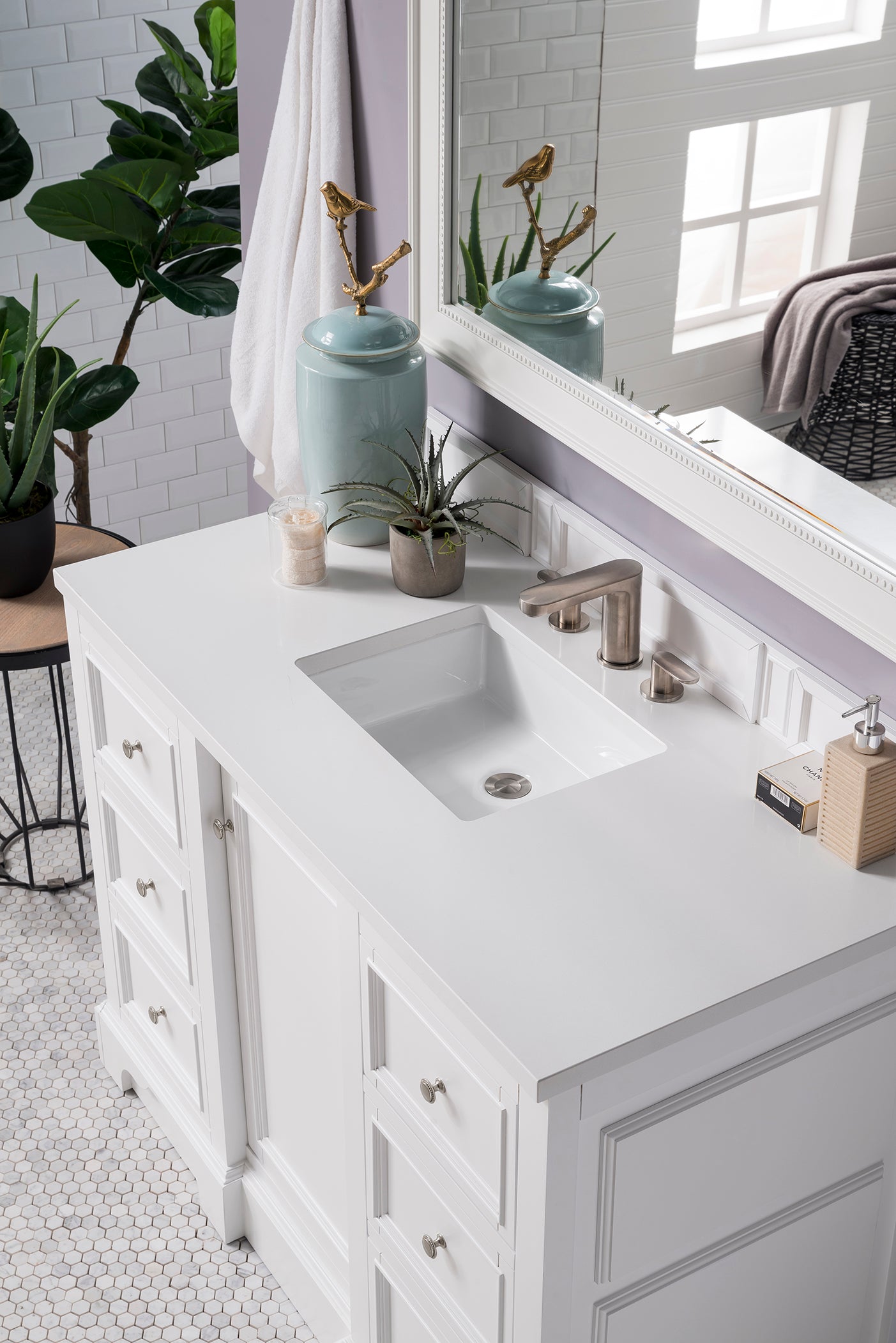James Martin De Soto 48" Single Vanity in Bright White with 3cm Countertop