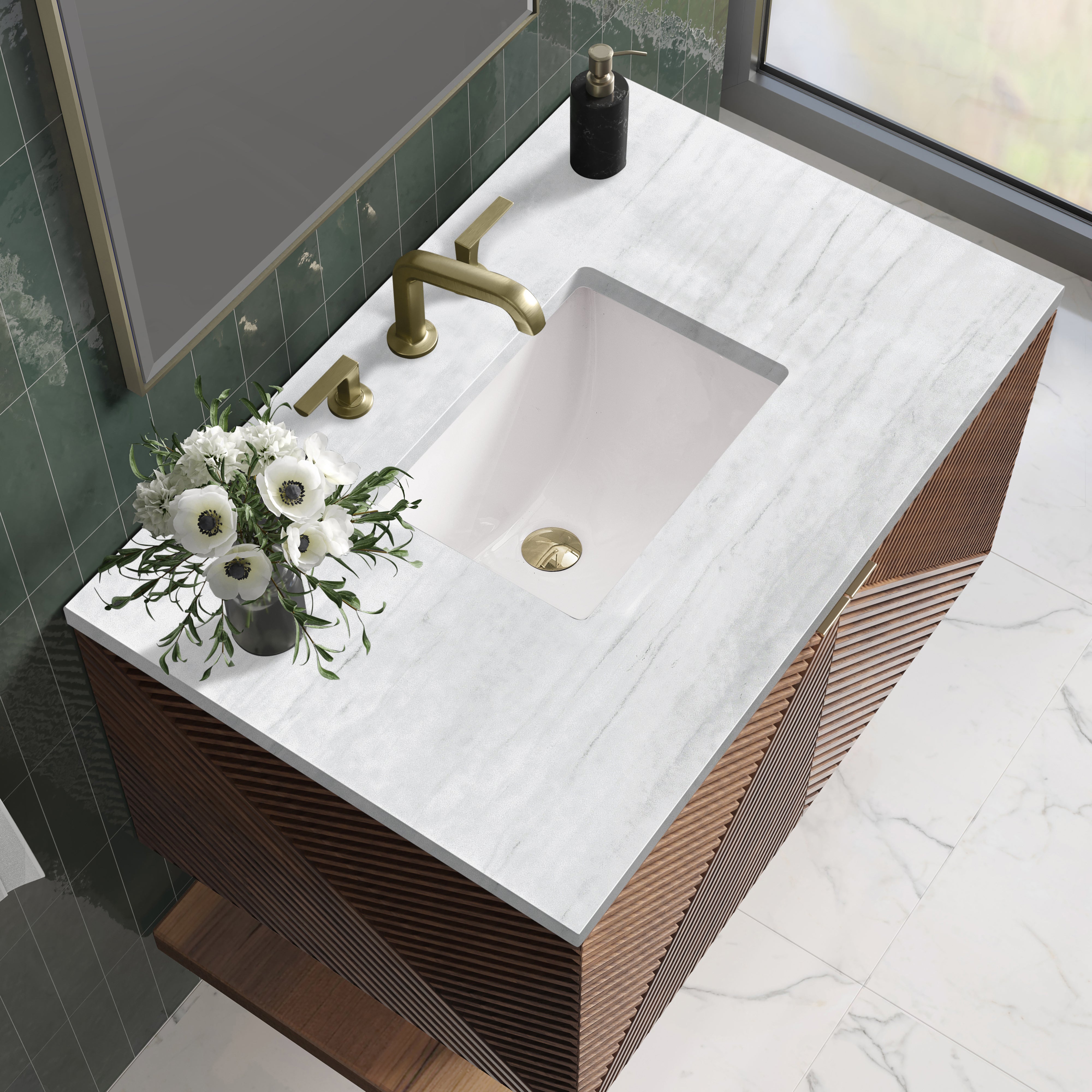 James Martin Marcello 36" Single Vanity in Chestnut with 3cm Countertop