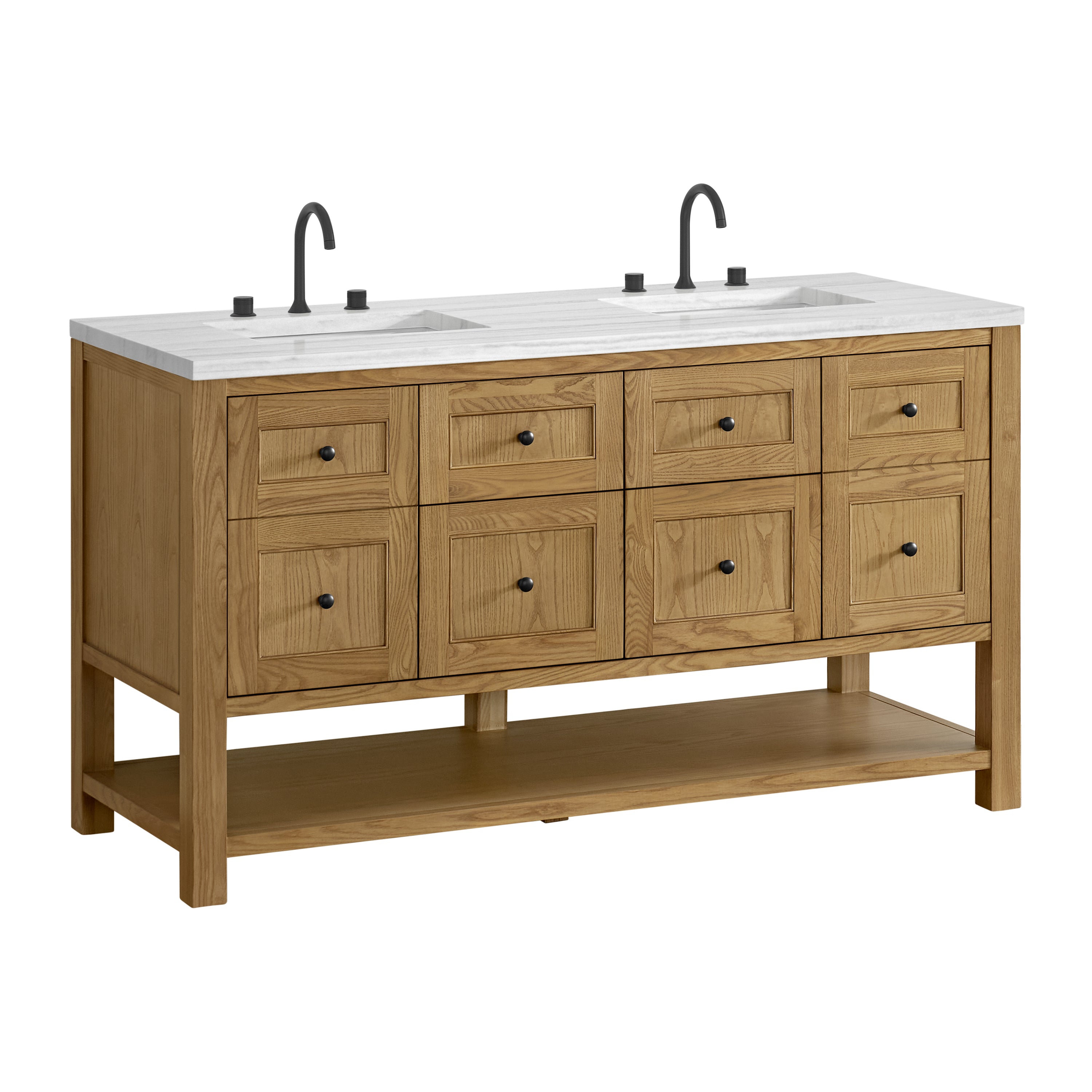 James Martin Breckenridge 60" Double Vanity in Light Natural Oak with 3cm Countertop