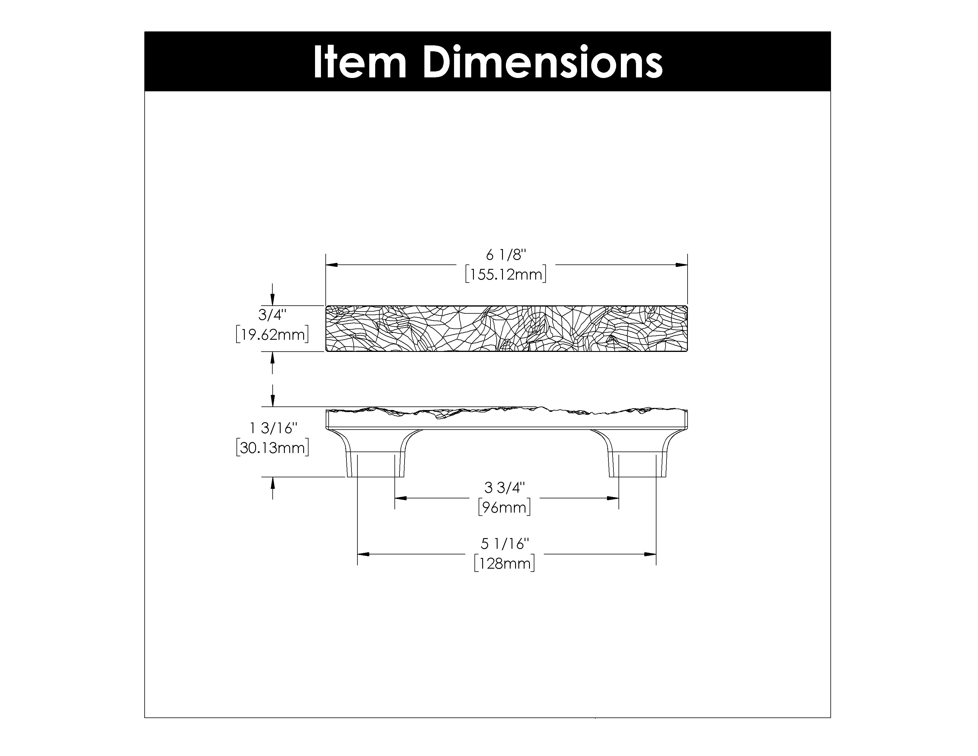 Belwith 3-3/4 Inch (96mm) & 5-1/16 Inch (128mm) Center to Center Sandrine Pull (B077514)