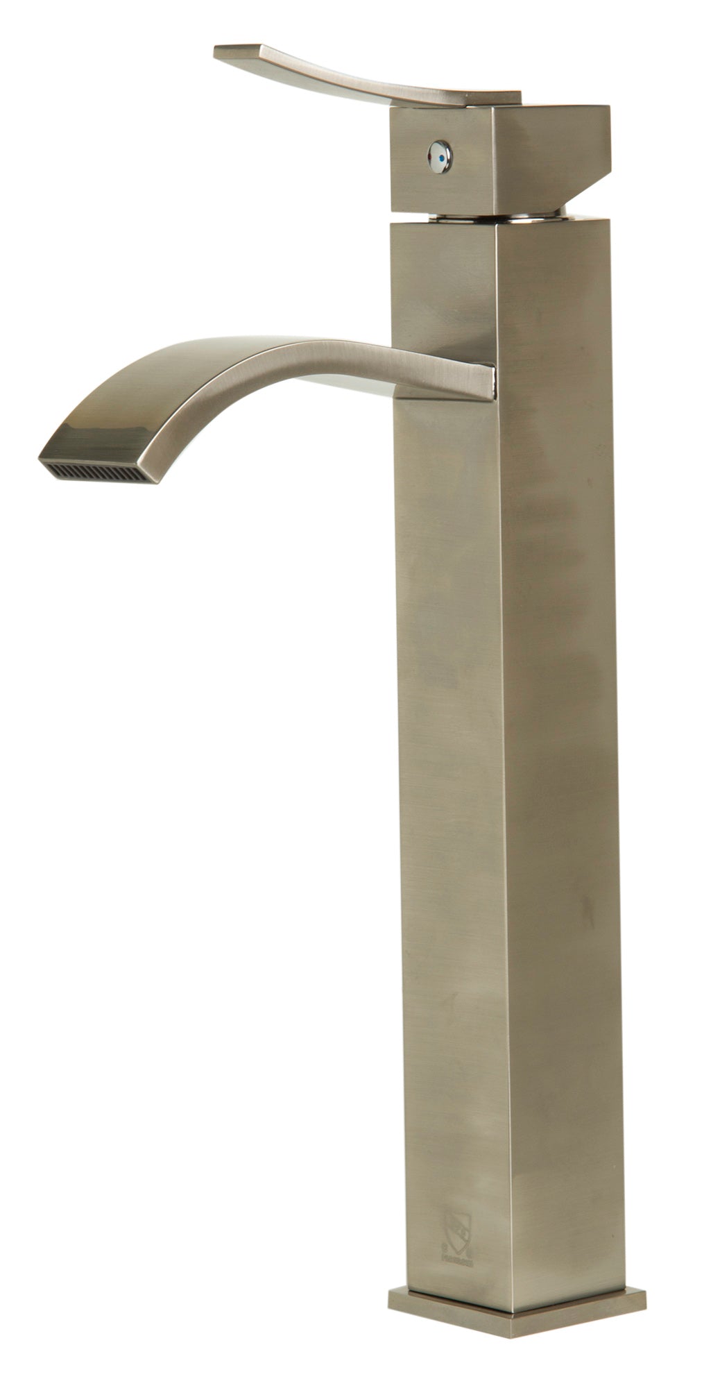 ALFI brand AB1158 Tall Square Body Curved Spout Single Lever Bathroom Faucet