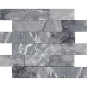 Bardiglio Polished Marble Mosaic Brick 2"X4"