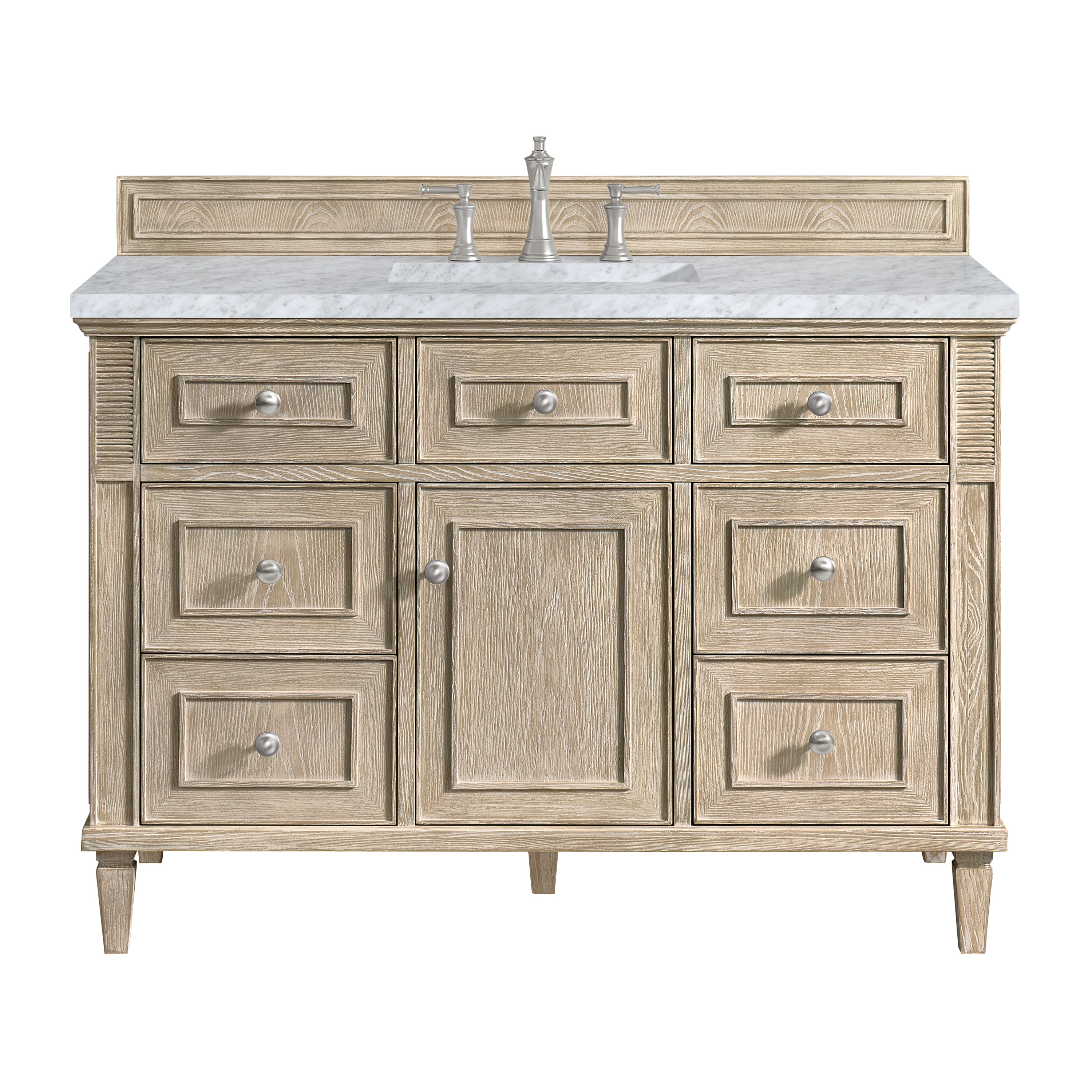 James Martin Lorelai 48" Single Vanity in Whitewashed Oak with 3cm Countertop