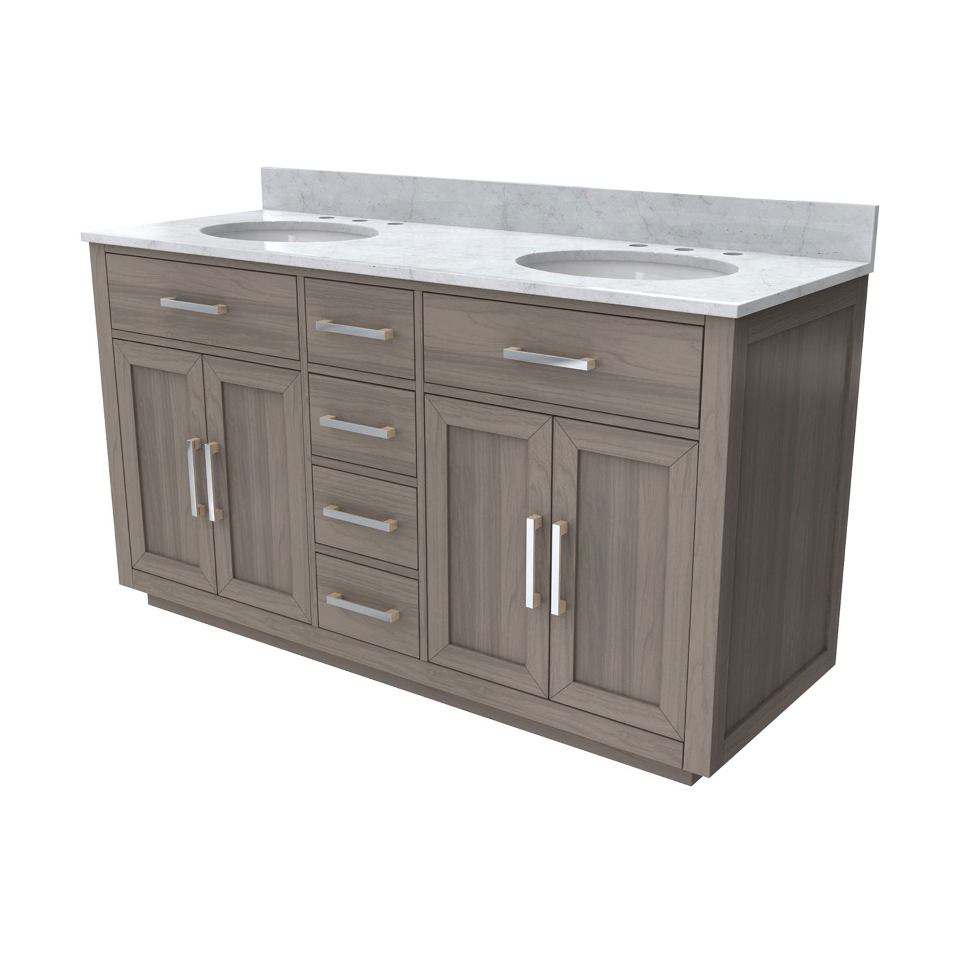 Dexterity 60 Inch Vanity with Oval Sinks
