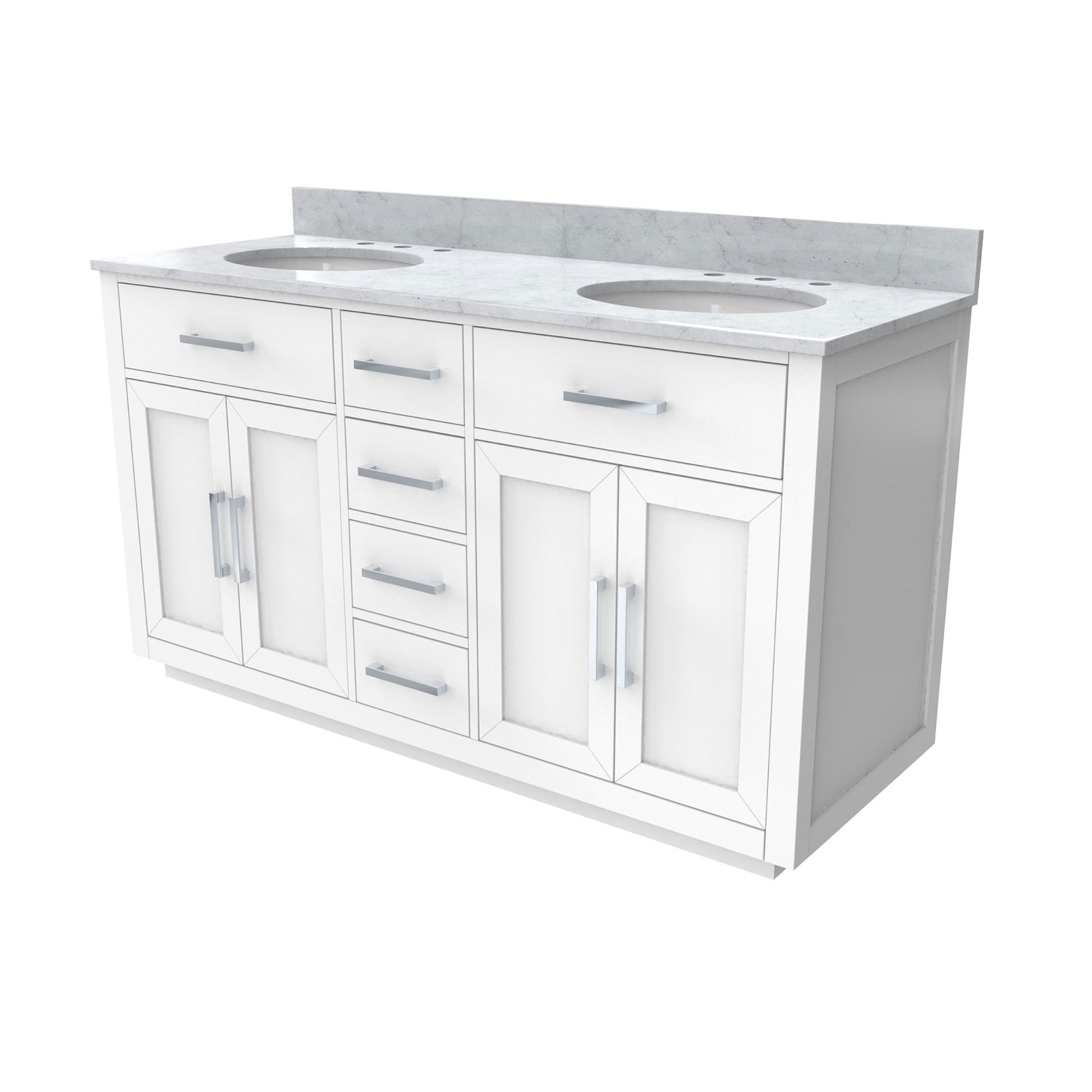 Dexterity 60 Inch Vanity with Oval Sinks