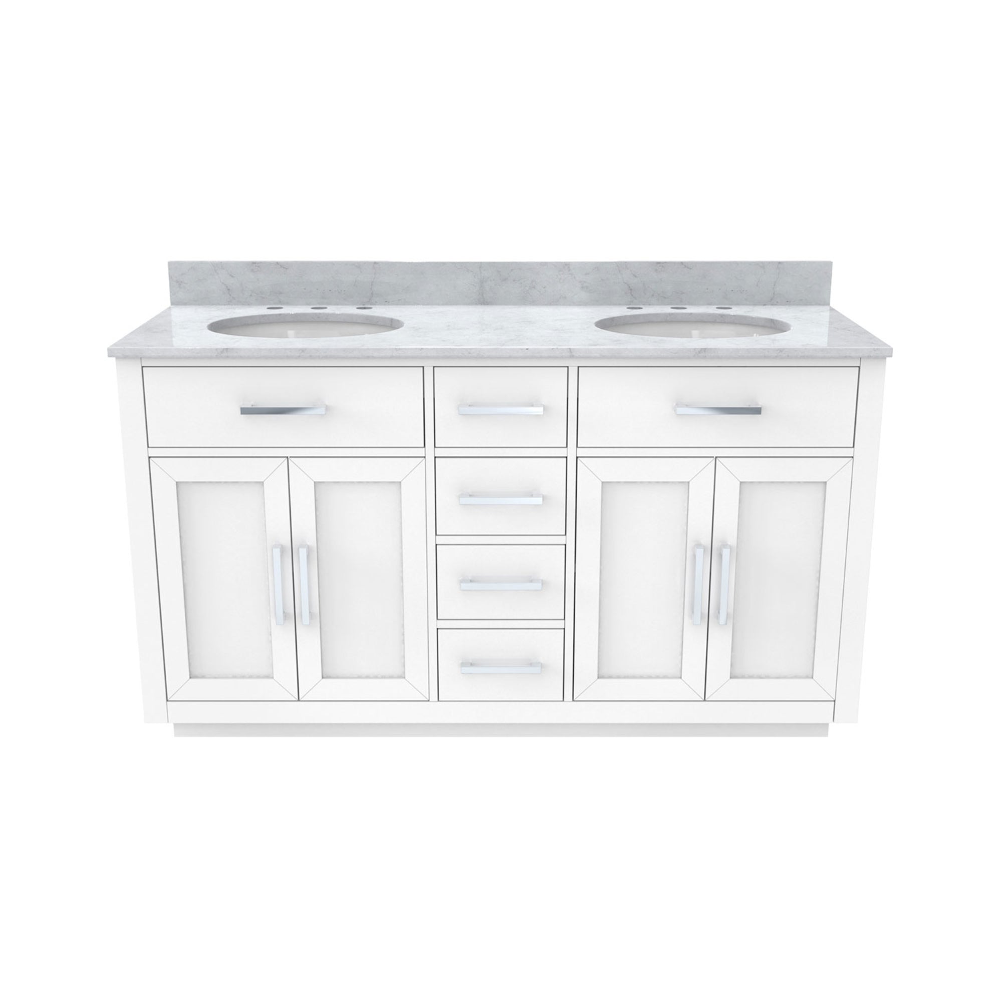 Dexterity 60 Inch Vanity with Oval Sinks
