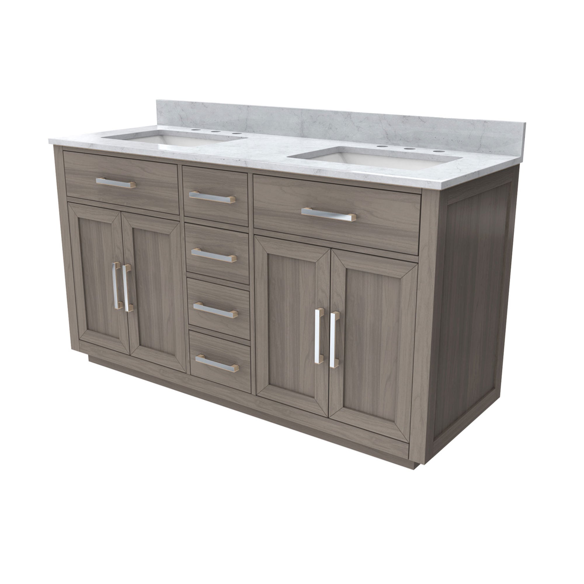 Dexterity 60" Vanity with Rectangular Sinks